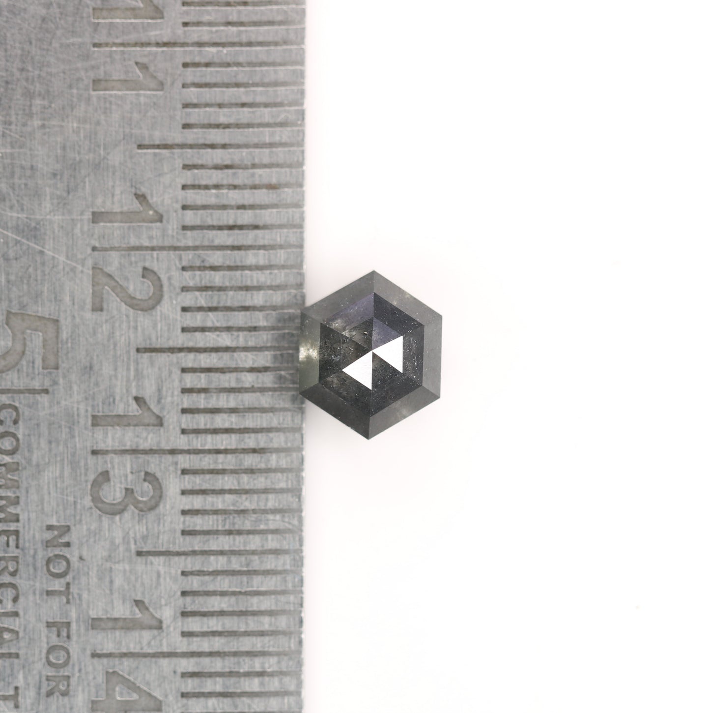 2.26 CT Natural Grey Galaxy Hexagon Shape Salt And Pepper Diamond For Her - JayKrishna Diamond