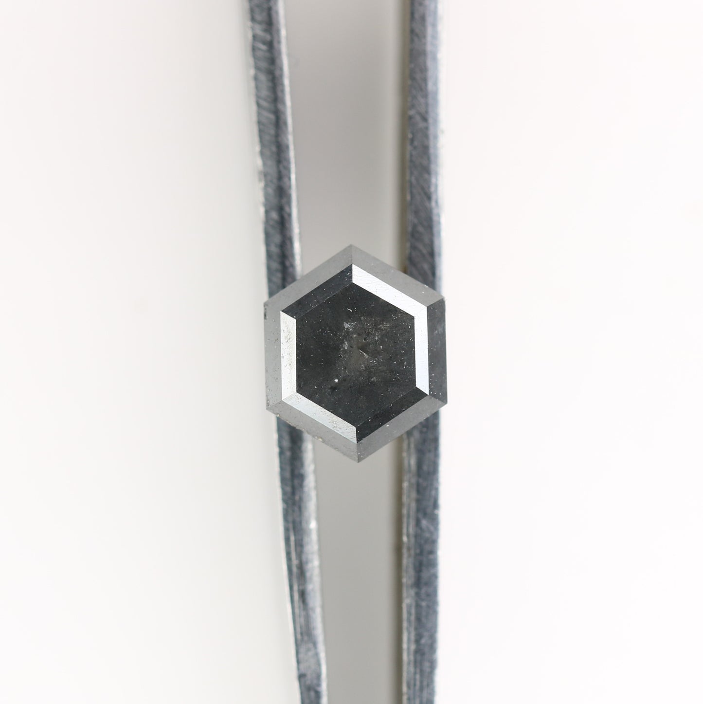 2.26 CT Natural Grey Galaxy Hexagon Shape Salt And Pepper Diamond For Her - JayKrishna Diamond