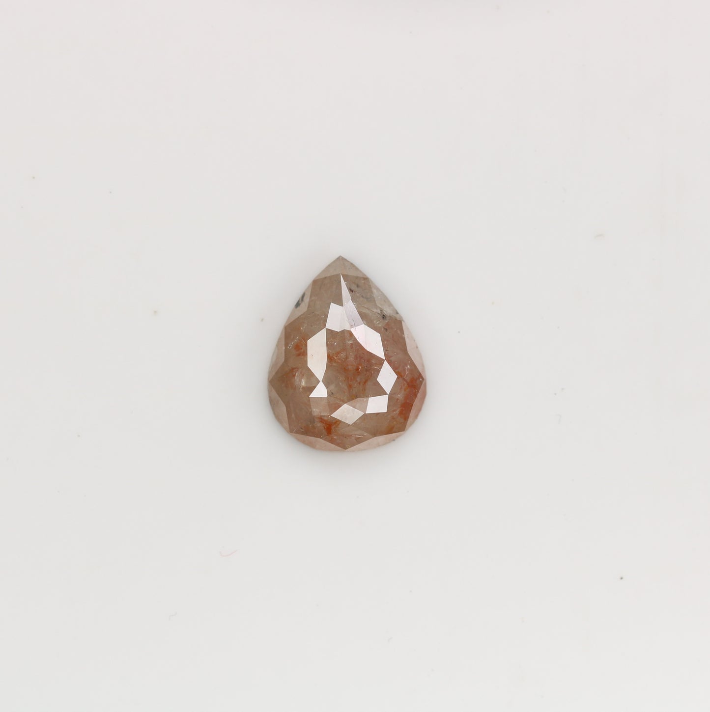 1.90 CT Natural Peach Color Galaxy Pear Shape Salt And Pepper Diamond For Her - JayKrishna Diamond