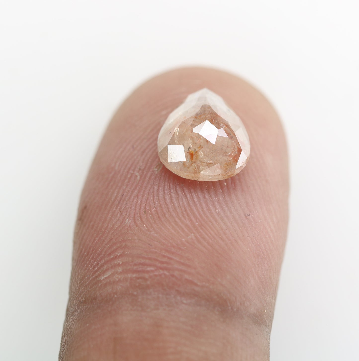 1.90 CT Natural Peach Color Galaxy Pear Shape Salt And Pepper Diamond For Her - JayKrishna Diamond