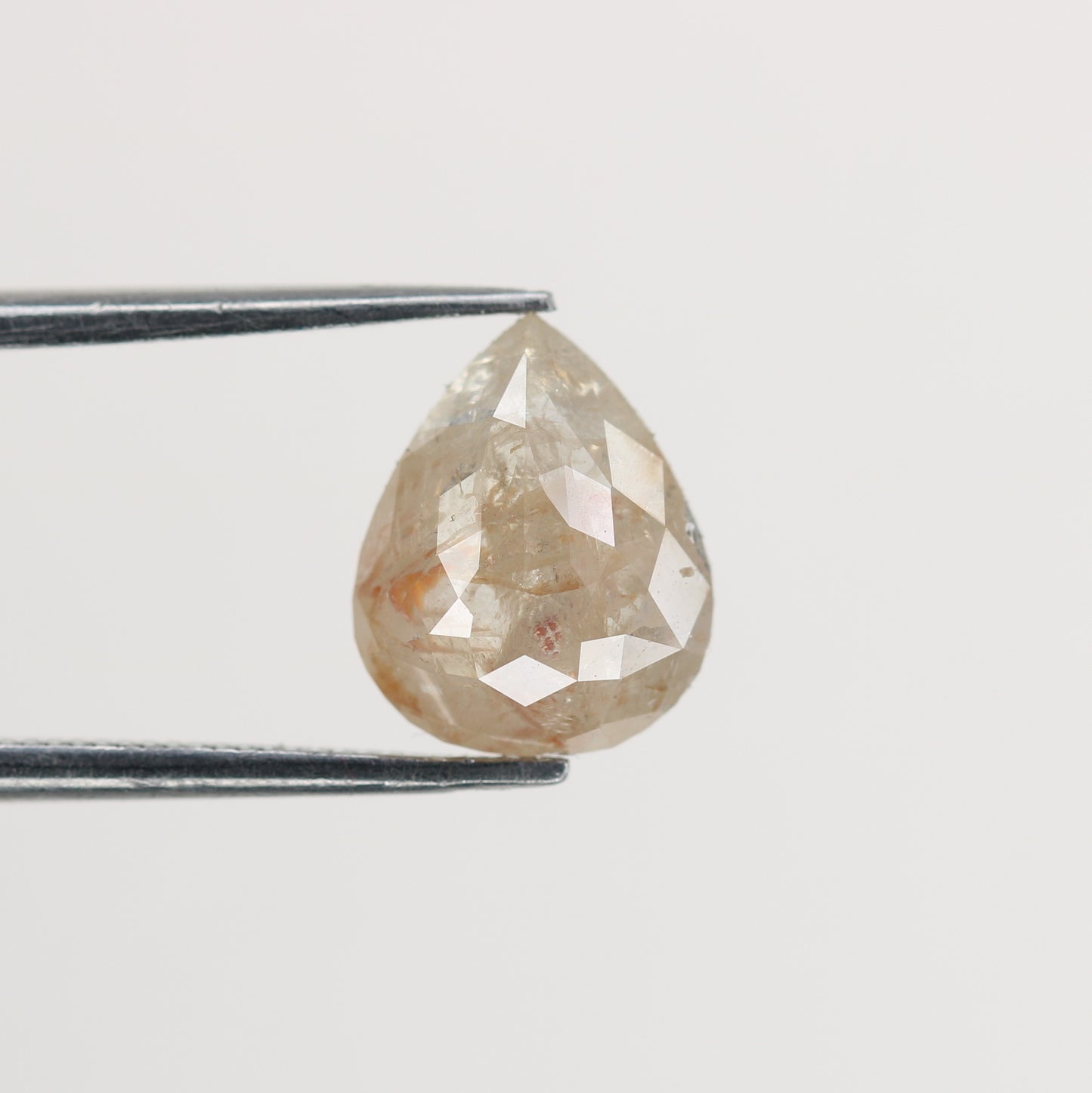 2.05 CT Natural Peach Color Galaxy Pear Shape Salt And Pepper Diamond For Her - JayKrishna Diamond