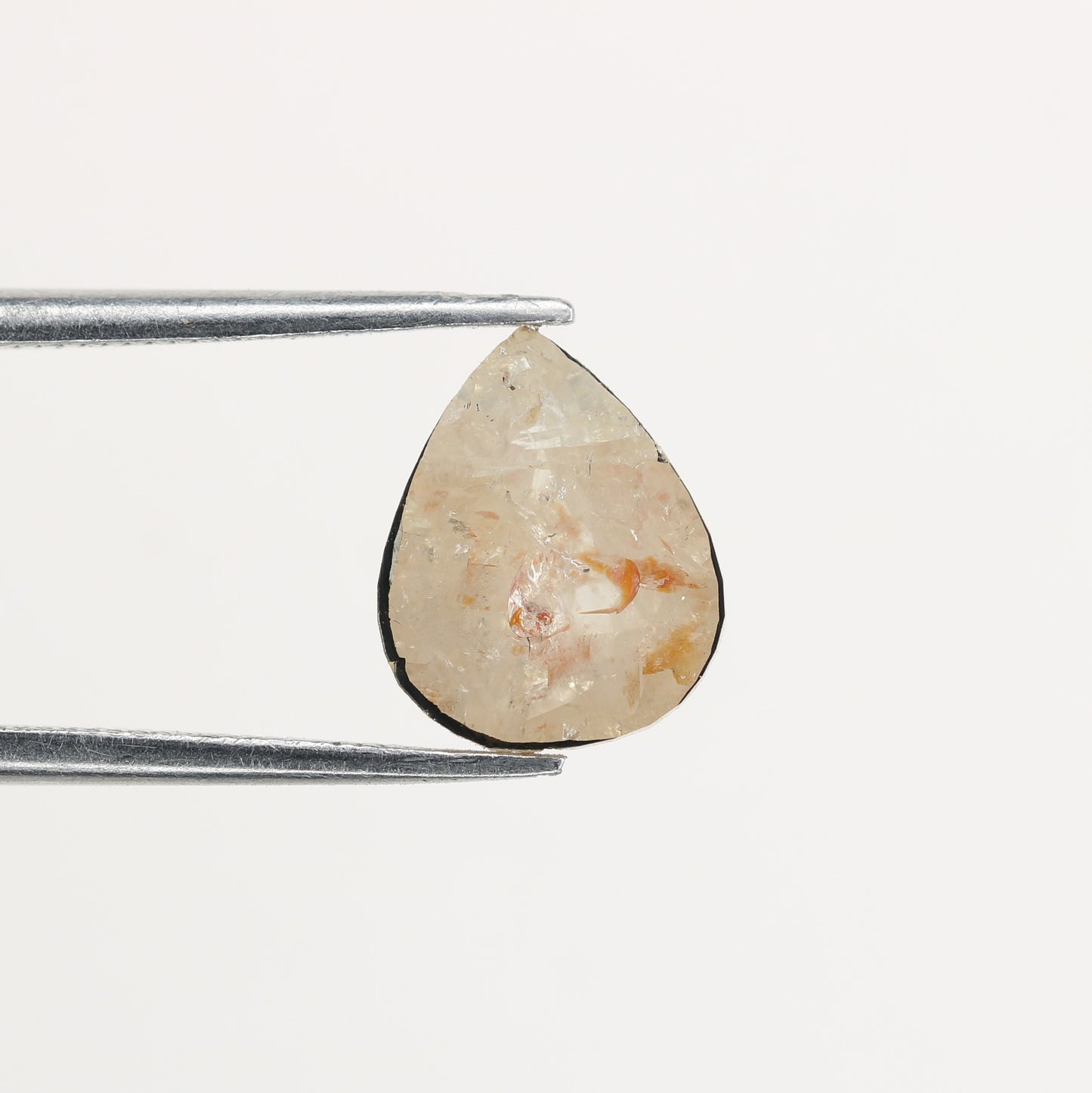 2.05 CT Natural Peach Color Galaxy Pear Shape Salt And Pepper Diamond For Her - JayKrishna Diamond