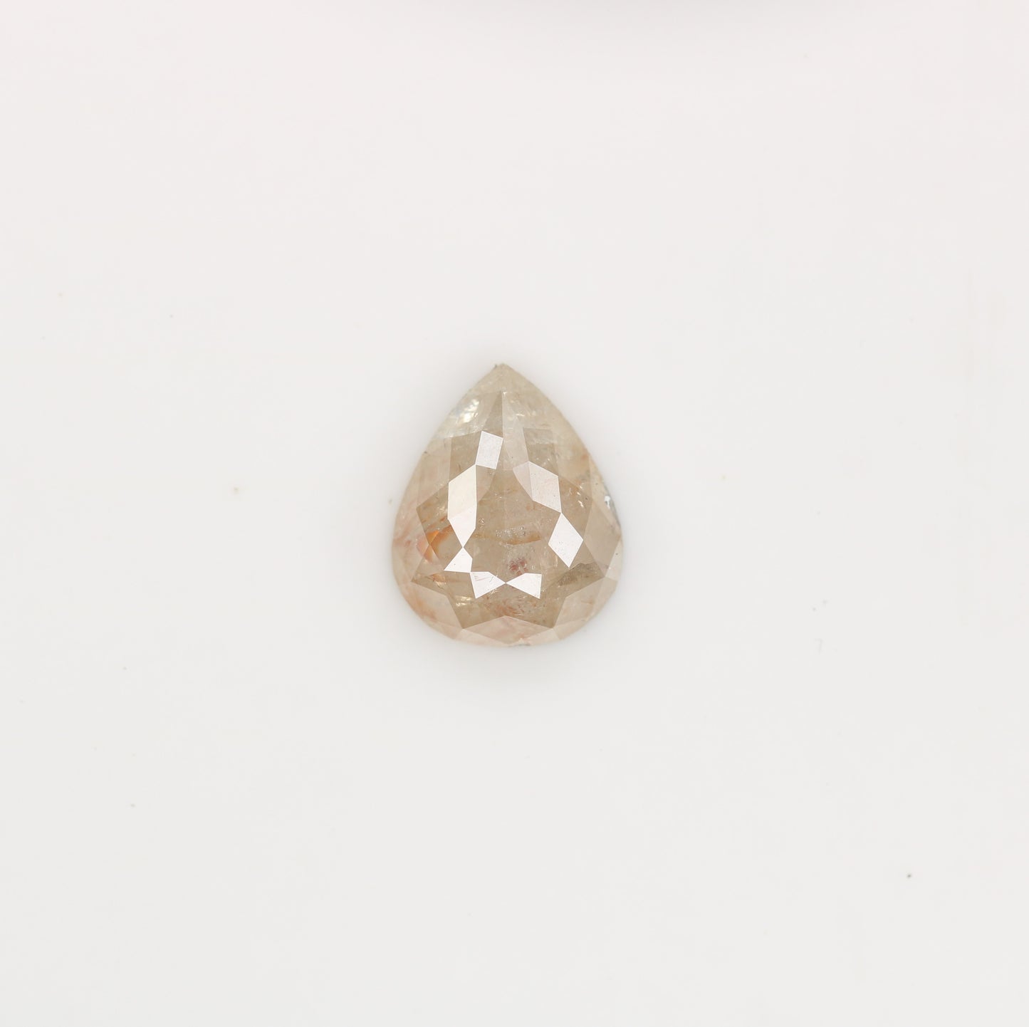2.05 CT Natural Peach Color Galaxy Pear Shape Salt And Pepper Diamond For Her - JayKrishna Diamond