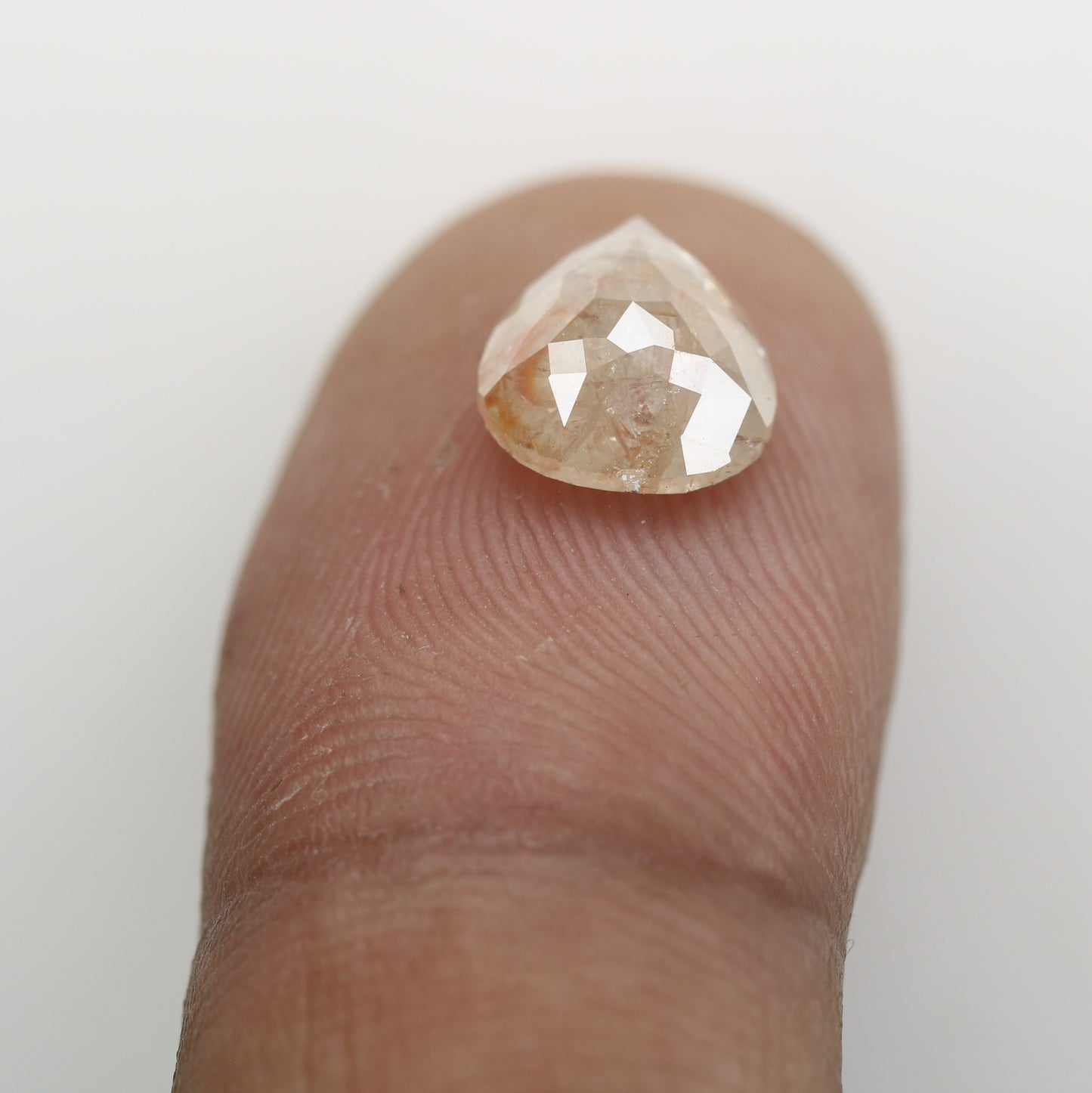 2.05 CT Natural Peach Color Galaxy Pear Shape Salt And Pepper Diamond For Her - JayKrishna Diamond
