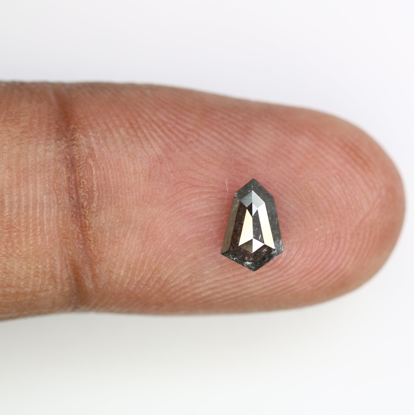 0.59 Carat Shield-Shaped Salt and Pepper Diamond – Striking Loose Gem for Celestial Galaxy Rings - JayKrishna Diamond