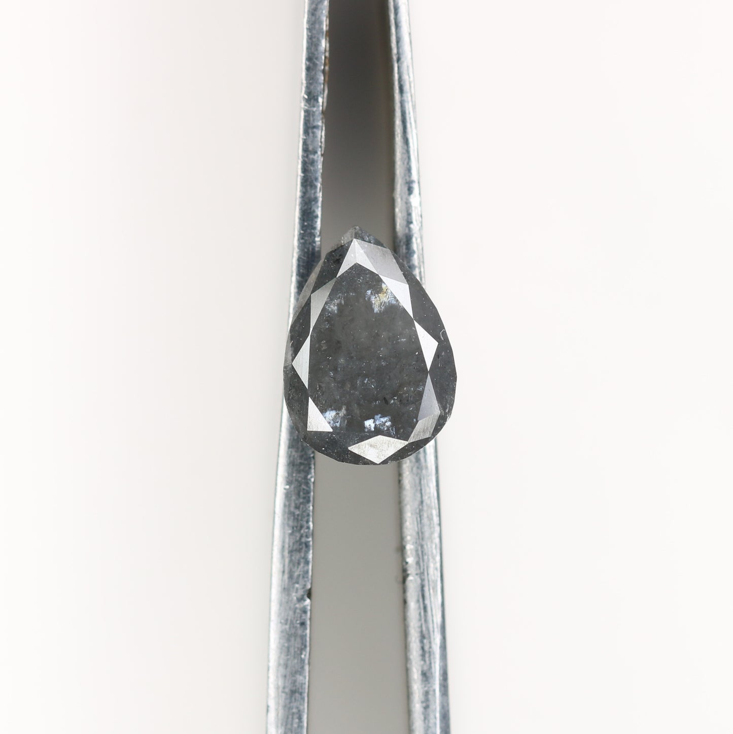 1.15 CT Natural Grey Galaxy Pear Shape Salt And Pepper Diamond For Her - JayKrishna Diamond