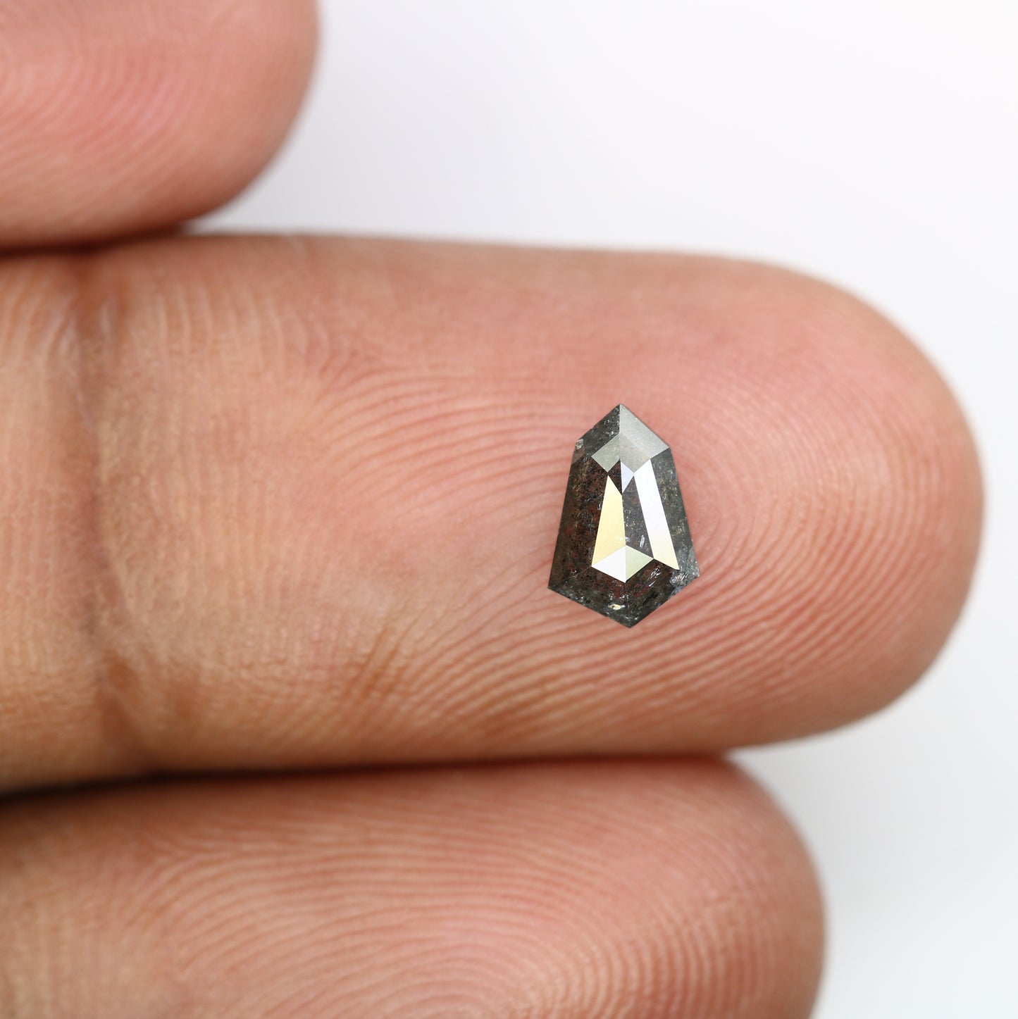 0.59 Carat Shield-Shaped Salt and Pepper Diamond – Striking Loose Gem for Celestial Galaxy Rings - JayKrishna Diamond