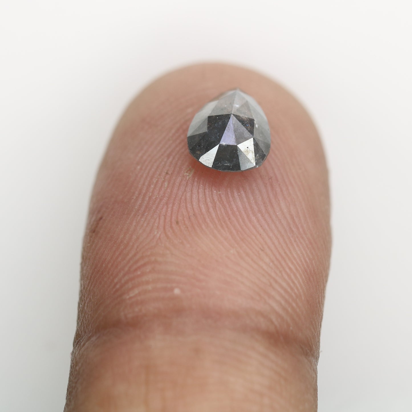 1.15 CT Natural Grey Galaxy Pear Shape Salt And Pepper Diamond For Her - JayKrishna Diamond