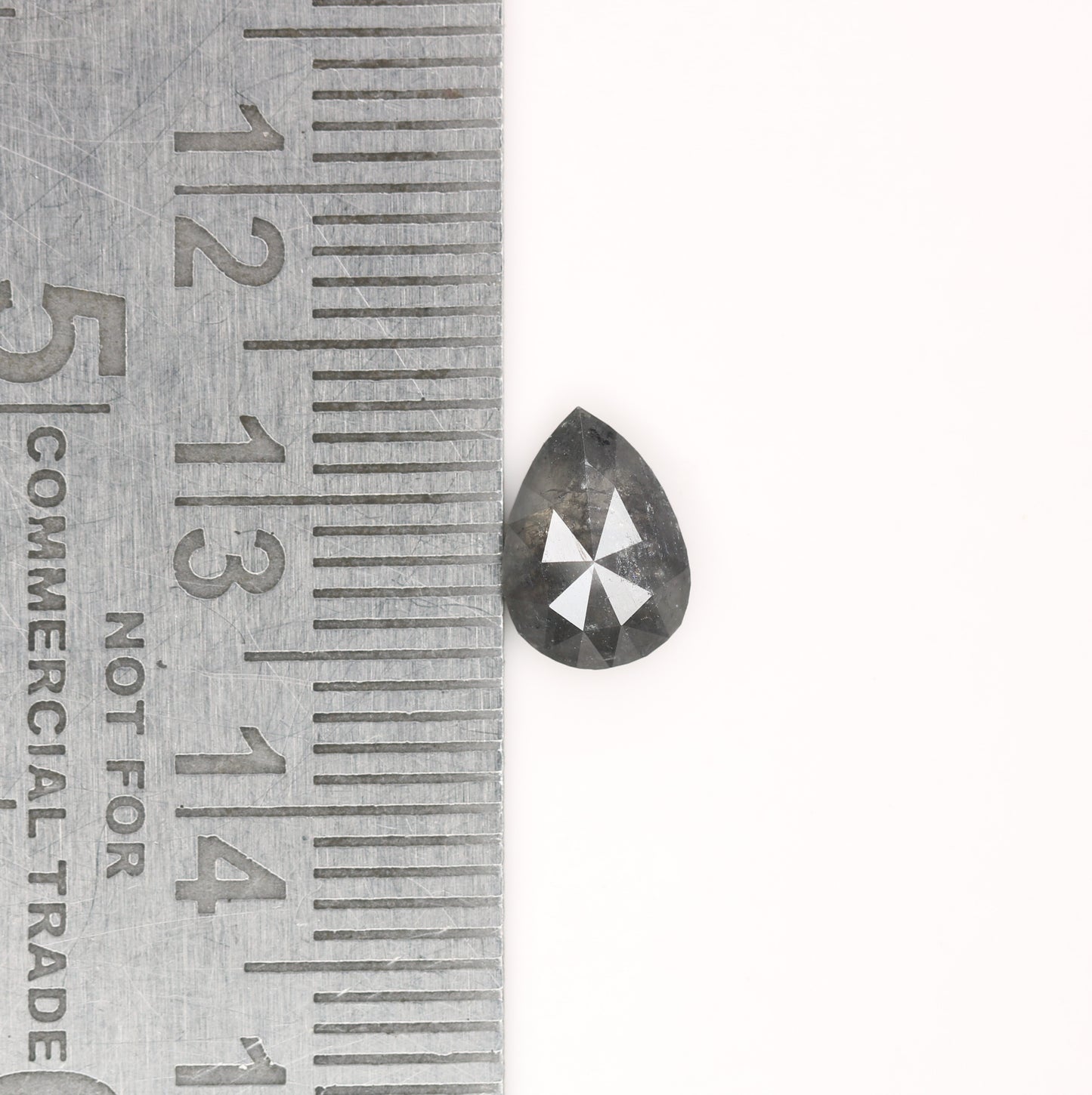 1.15 CT Natural Grey Galaxy Pear Shape Salt And Pepper Diamond For Her - JayKrishna Diamond