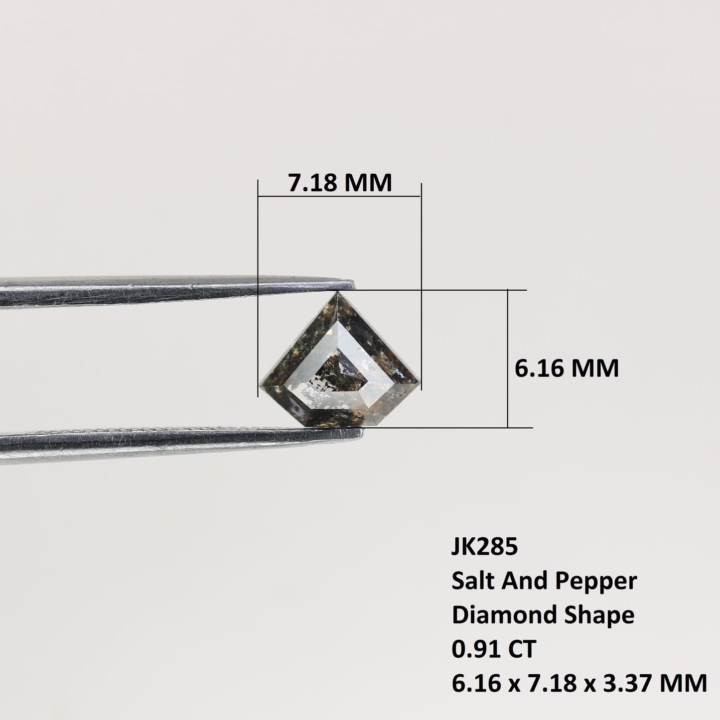 0.91 CT Natural Grey Galaxy Geometric Shape Salt And Pepper Diamond - JayKrishna Diamond