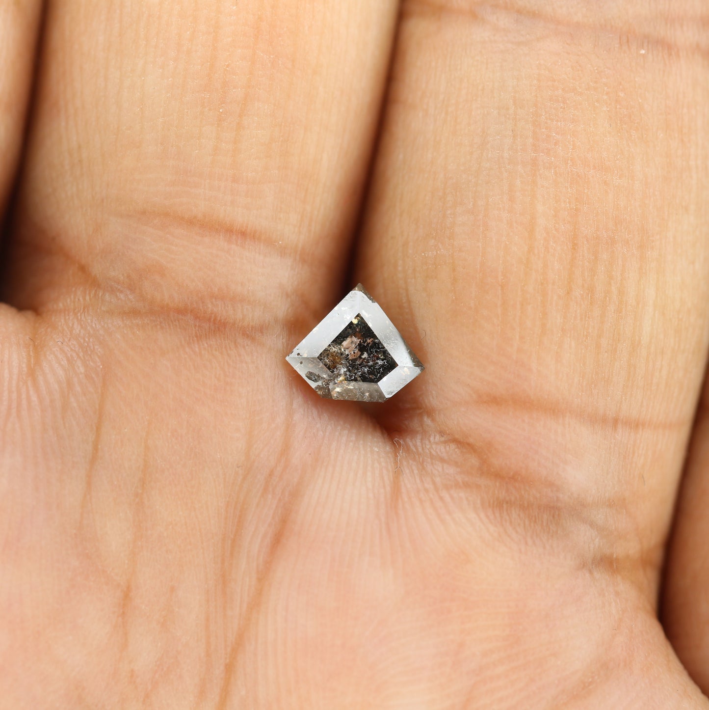 0.91 CT Natural Grey Galaxy Geometric Shape Salt And Pepper Diamond - JayKrishna Diamond