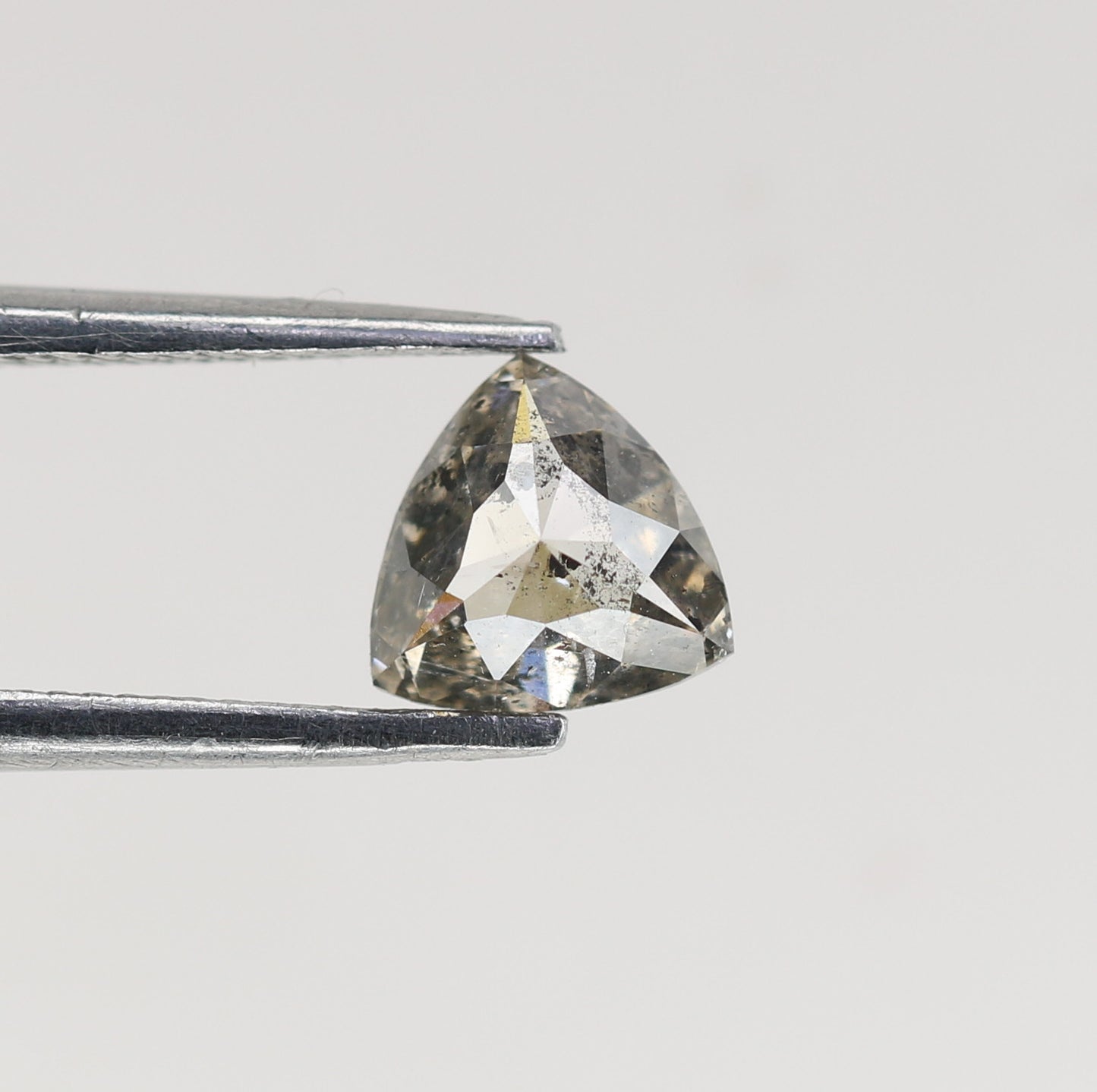 0.66 CT Natural Grey Galaxy Trillion Shape Salt and Pepper Diamond for Her - Unique Gemstone for Custom Jewelry Designs - JayKrishna Diamond