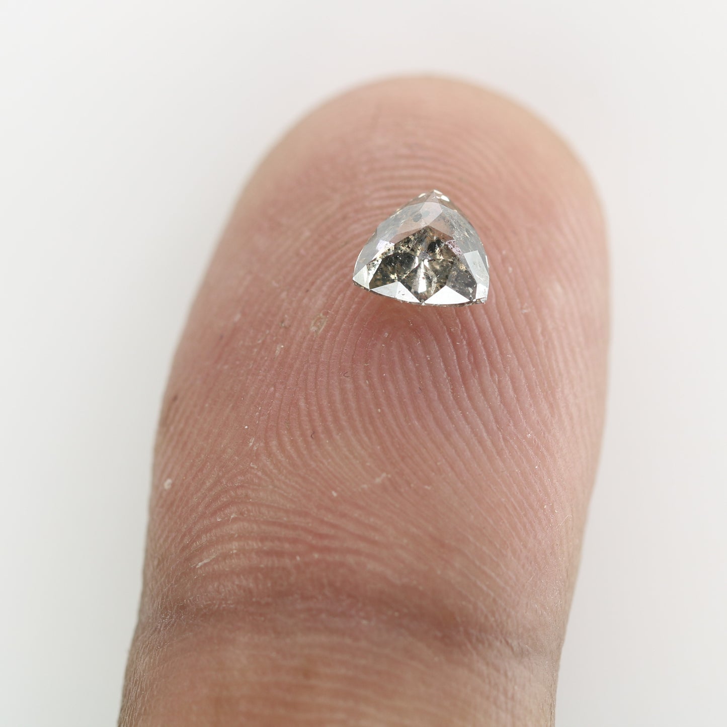 0.66 CT Natural Grey Galaxy Trillion Shape Salt and Pepper Diamond for Her - Unique Gemstone for Custom Jewelry Designs - JayKrishna Diamond