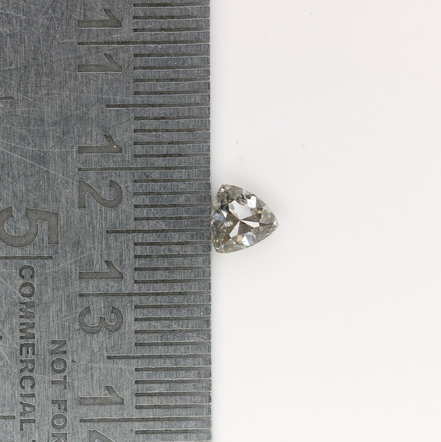 0.66 CT Natural Grey Galaxy Trillion Shape Salt and Pepper Diamond for Her - Unique Gemstone for Custom Jewelry Designs - JayKrishna Diamond