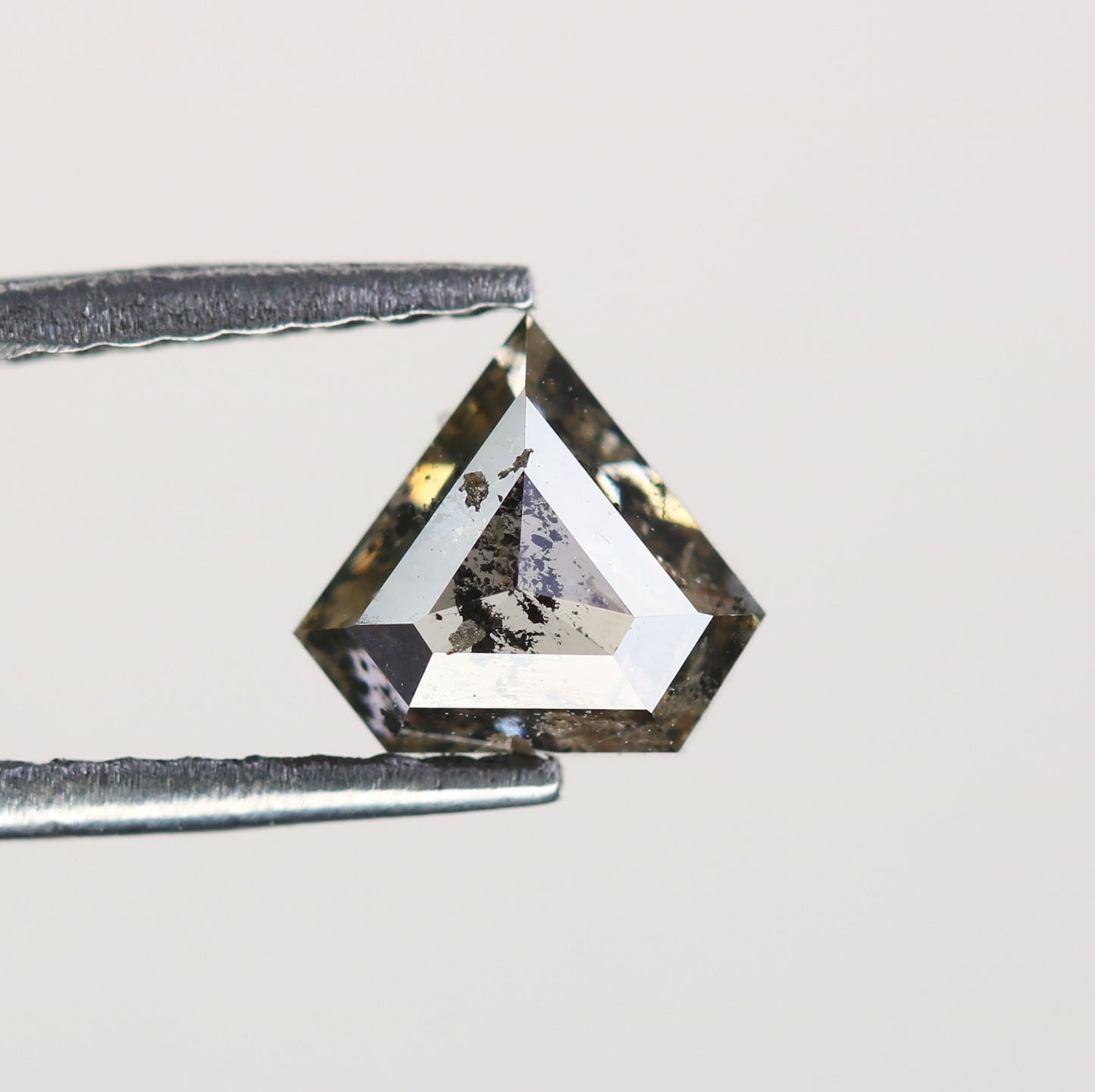 0.70 CT Natural Grey Galaxy Geometric Diamond Shape Salt And Pepper Diamond For Her - JayKrishna Diamond