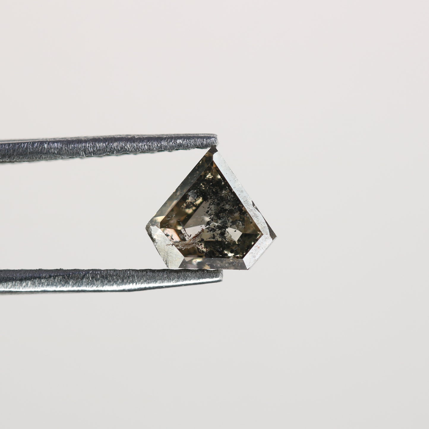 0.70 CT Natural Grey Galaxy Geometric Diamond Shape Salt And Pepper Diamond For Her - JayKrishna Diamond