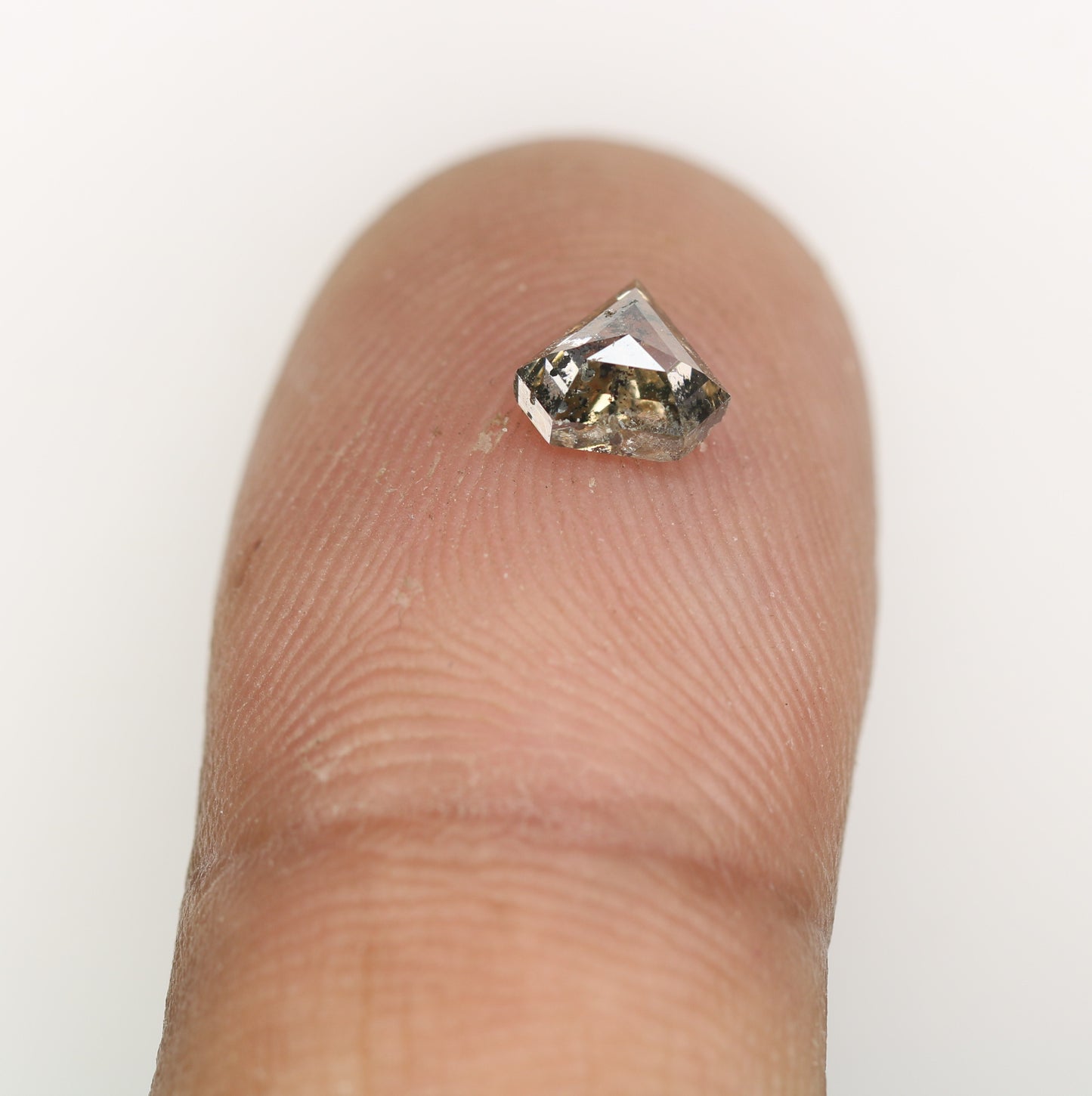 0.70 CT Natural Grey Galaxy Geometric Diamond Shape Salt And Pepper Diamond For Her - JayKrishna Diamond