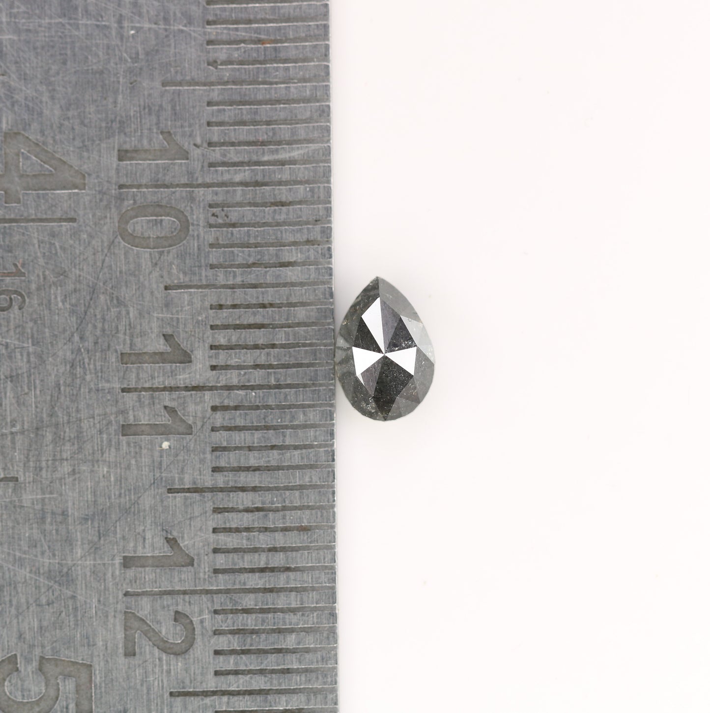 0.92 CT Natural Grey Galaxy Pear Shape Salt And Pepper Diamond For Her - JayKrishna Diamond