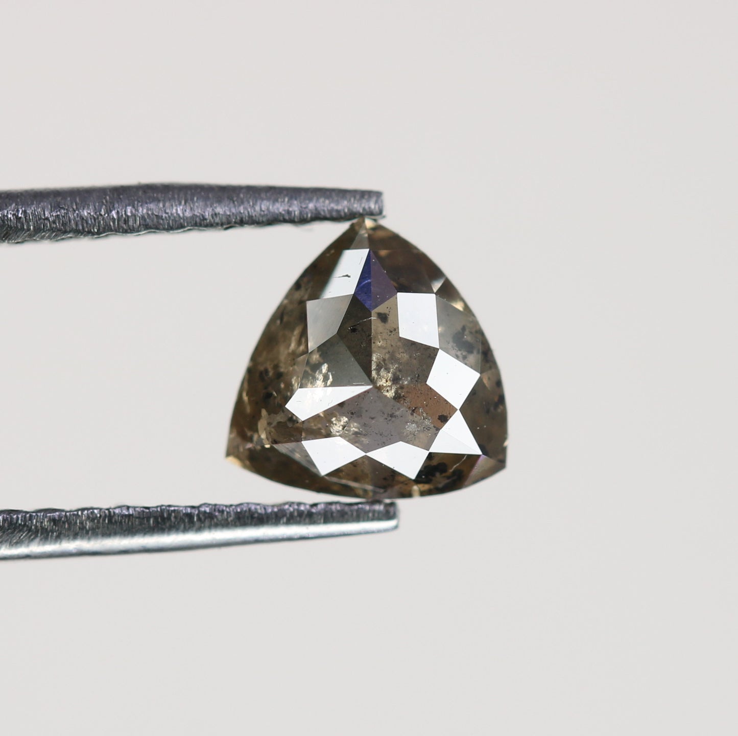 0.79 CT Natural Grey Galaxy Trillion Shape Salt And Pepper Diamond For Her - JayKrishna Diamond