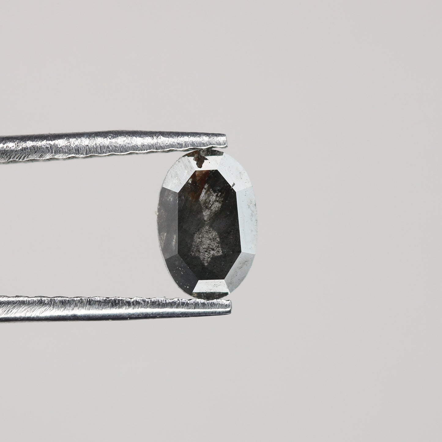 0.45 CT Natural Grey Galaxy Oval Shape Salt and Pepper Diamond for Her and Custom Jewelry Design - JayKrishna Diamond