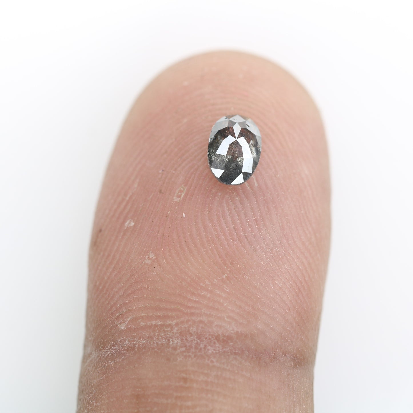 0.45 CT Natural Grey Galaxy Oval Shape Salt and Pepper Diamond for Her and Custom Jewelry Design - JayKrishna Diamond