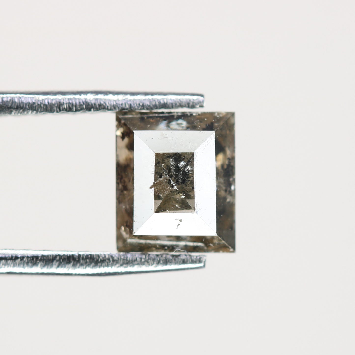 1 CT Natural Grey Galaxy Geometric Square Shape Salt And Pepper Diamond For Her - JayKrishna Diamond