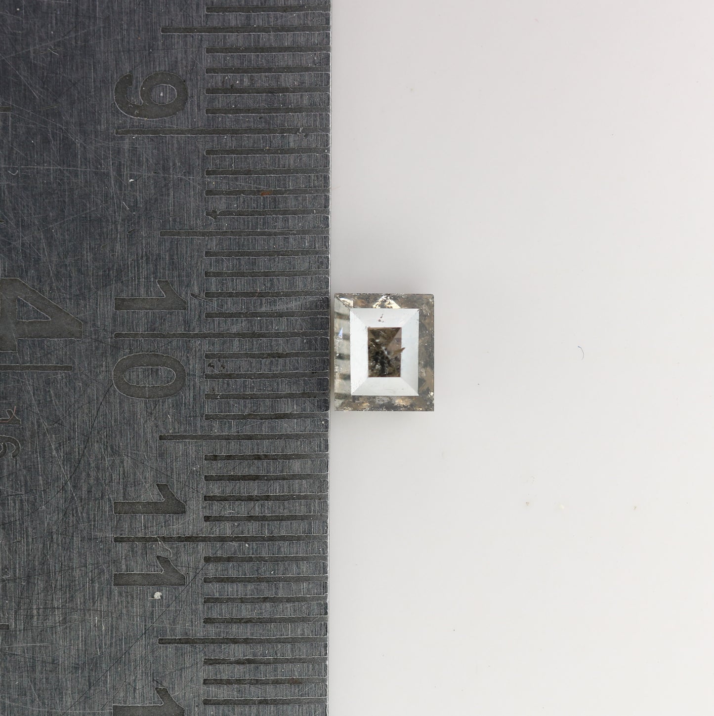 1 CT Natural Grey Galaxy Geometric Square Shape Salt And Pepper Diamond For Her - JayKrishna Diamond
