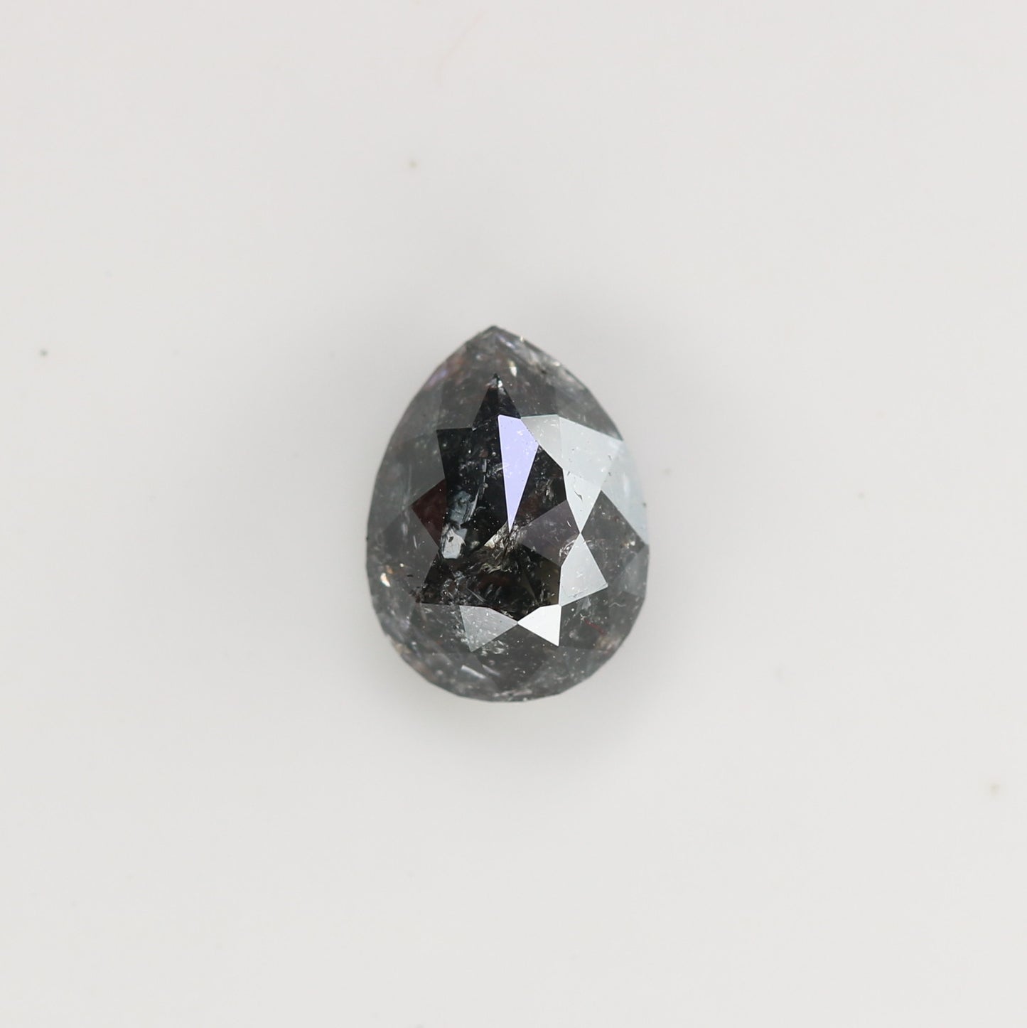 1.15 CT Natural Grey Galaxy Pear Shape Salt And Pepper Diamond For Her - JayKrishna Diamond