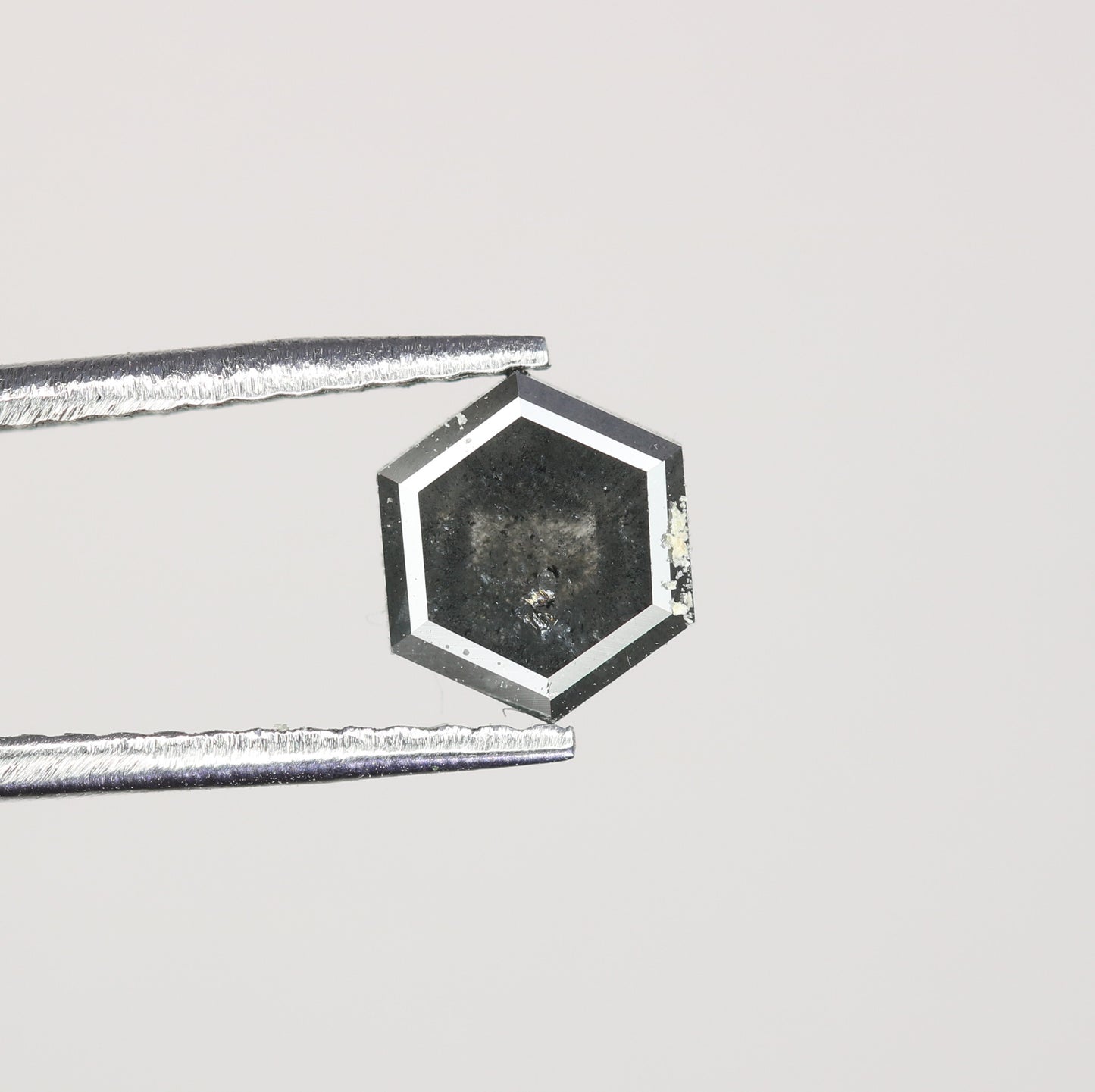 0.77 CT Natural Grey Galaxy Hexagon Shape Salt And Pepper Diamond For Her - JayKrishna Diamond