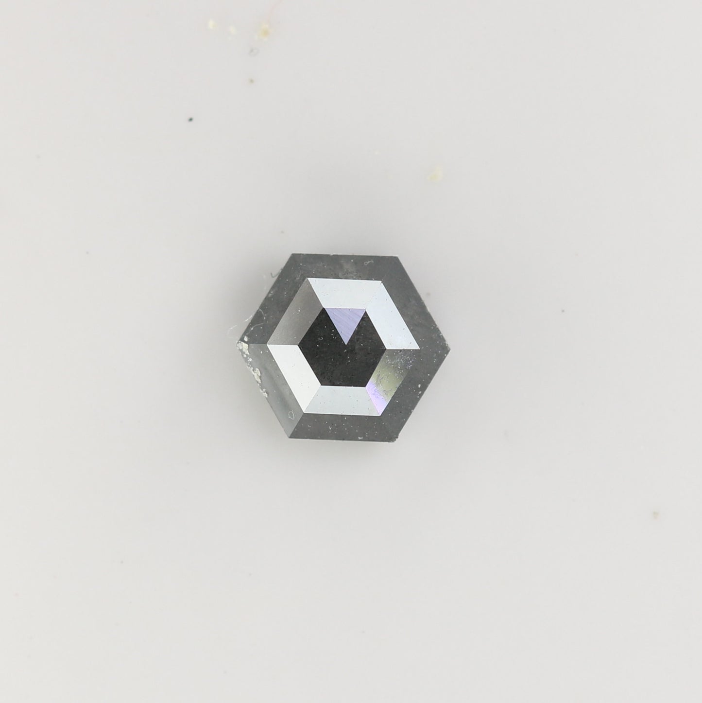 0.77 CT Natural Grey Galaxy Hexagon Shape Salt And Pepper Diamond For Her - JayKrishna Diamond