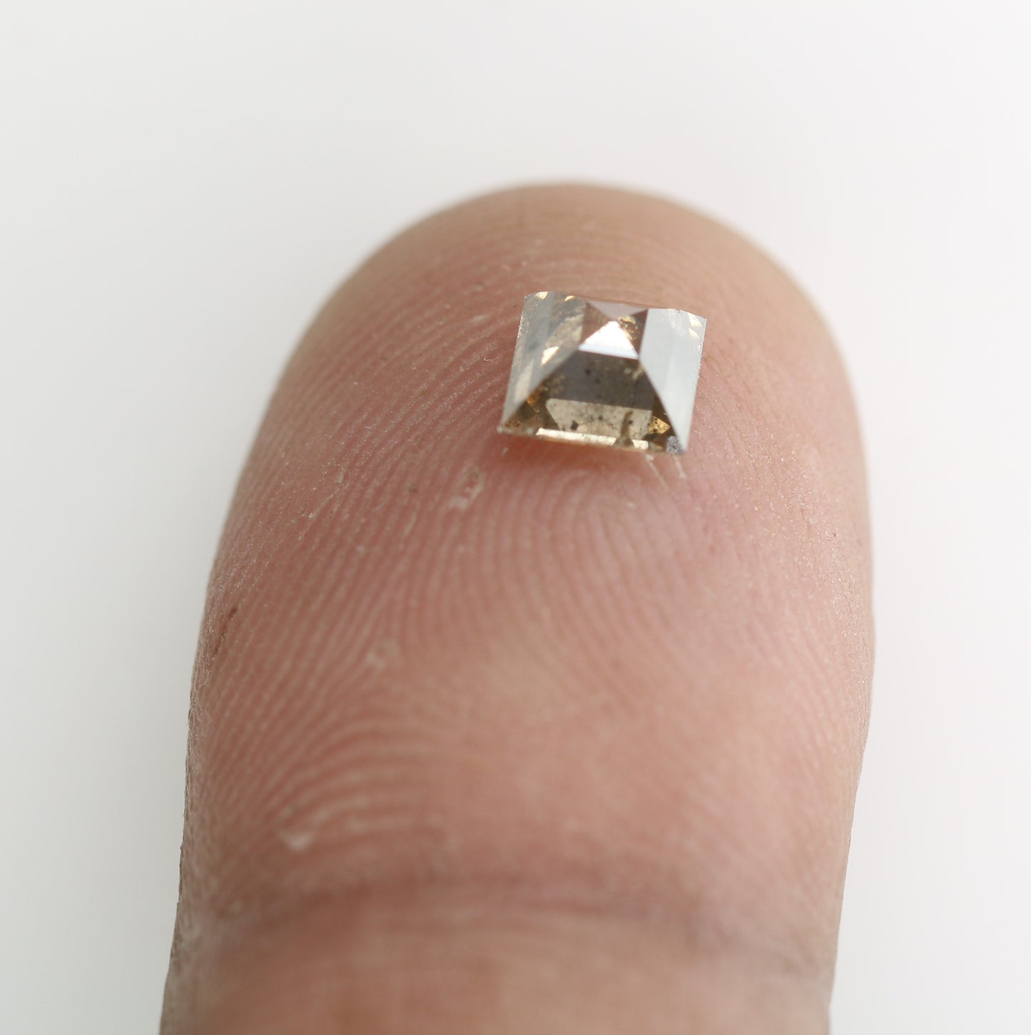 0.69 CT Natural Grey Galaxy Geometric Square Shape Salt And Pepper Diamond For Her - JayKrishna Diamond