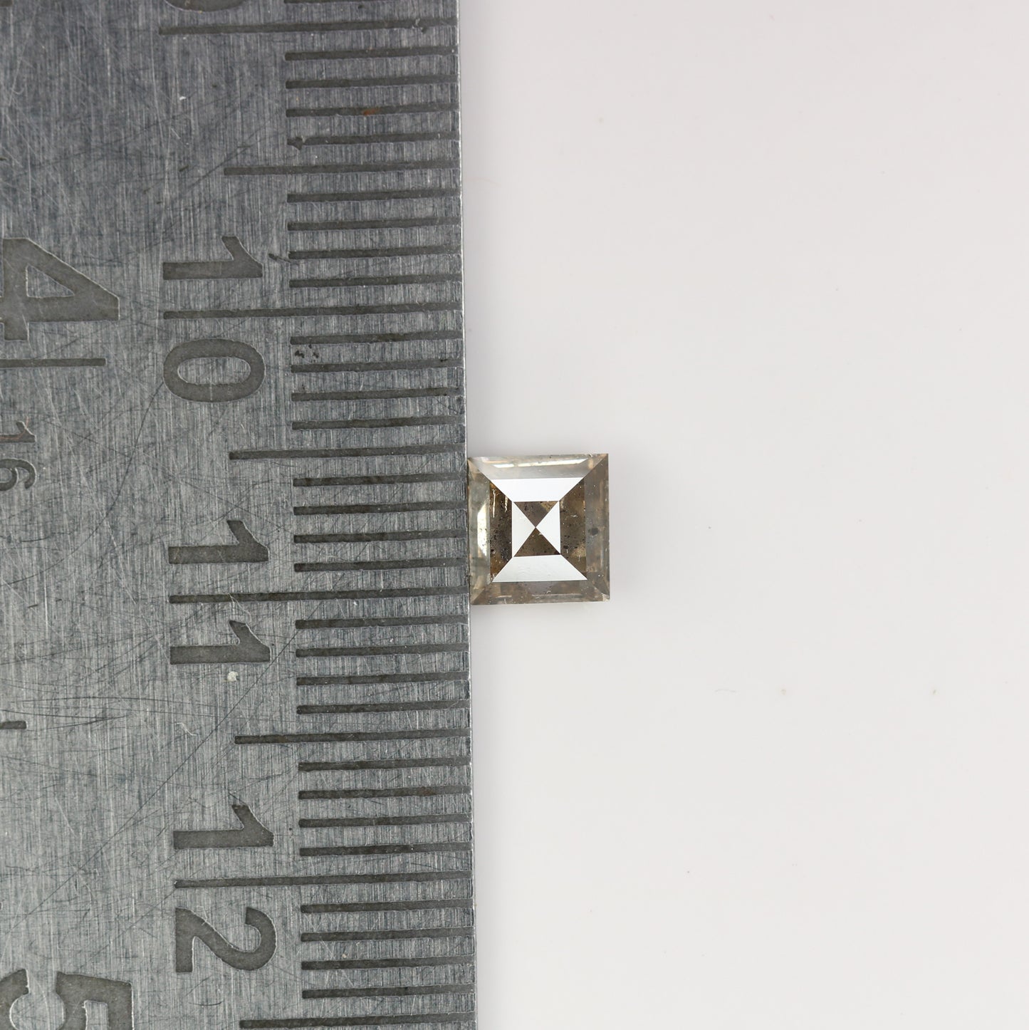 0.69 CT Natural Grey Galaxy Geometric Square Shape Salt And Pepper Diamond For Her - JayKrishna Diamond