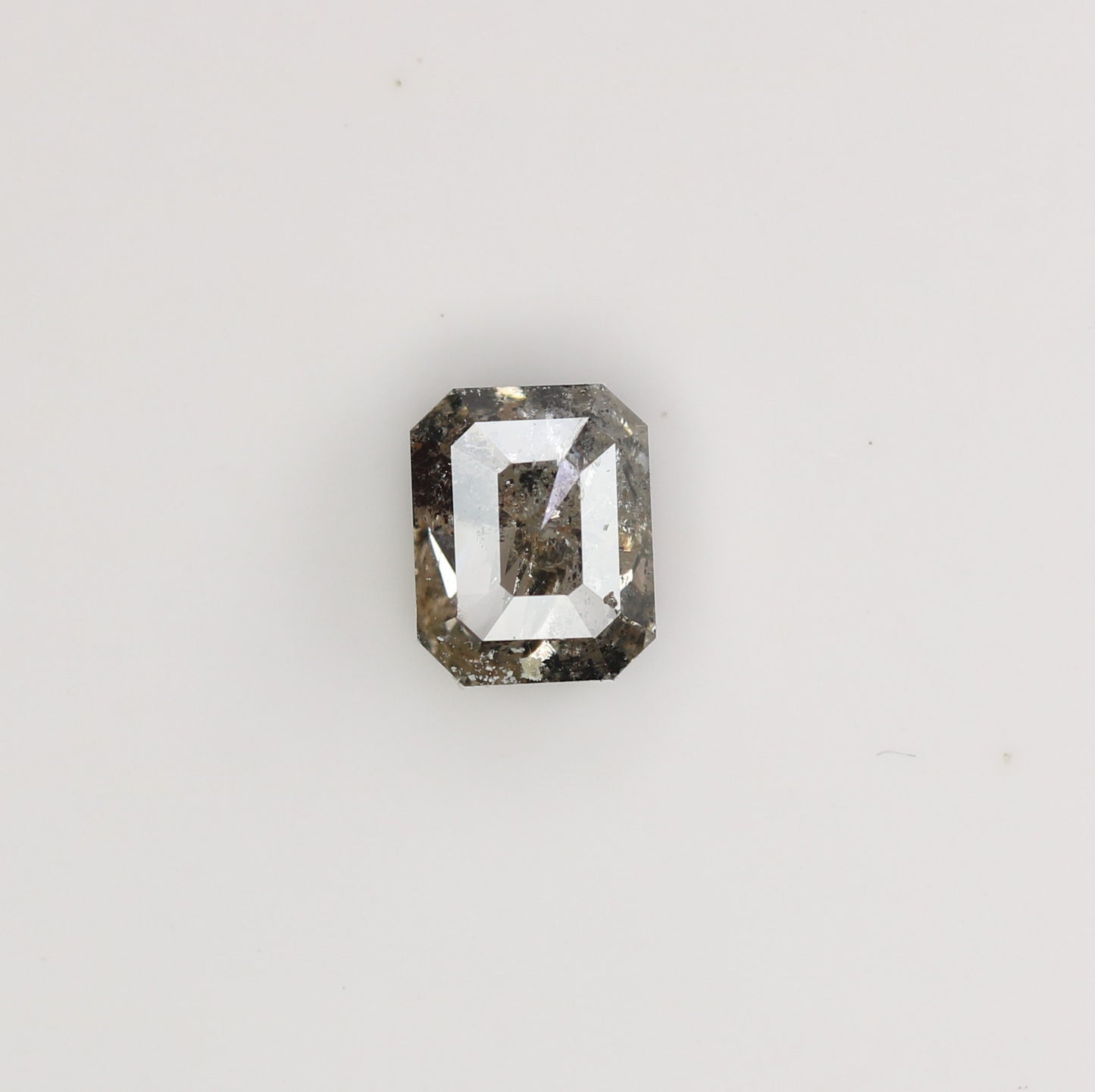0.73 CT Natural Grey Galaxy Emerald Shape Salt And Pepper Diamond For Her - JayKrishna Diamond