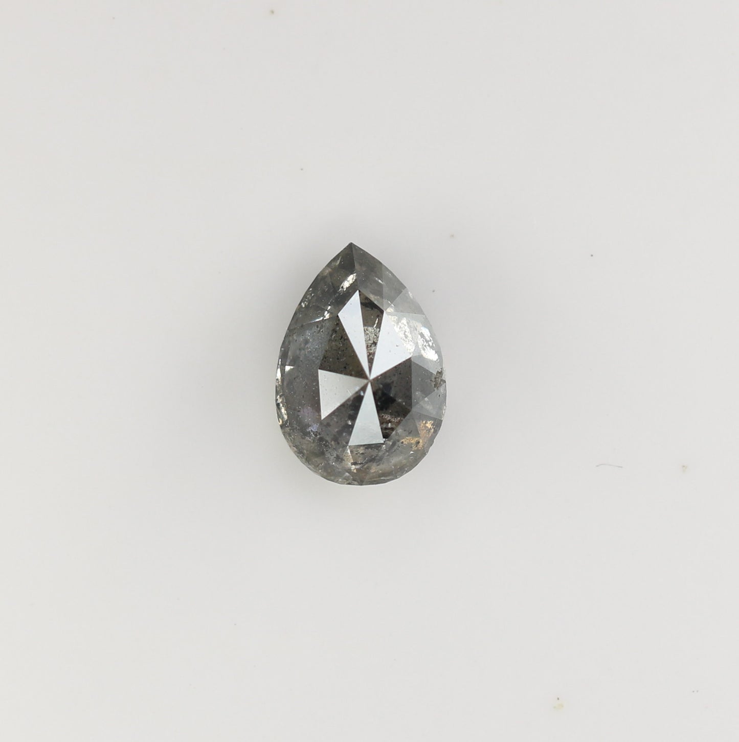 0.67 CT Natural Grey Galaxy Pear Shape Salt and Pepper Diamond for Her - Unique Gemstone for Custom Jewelry Designs - JayKrishna Diamond