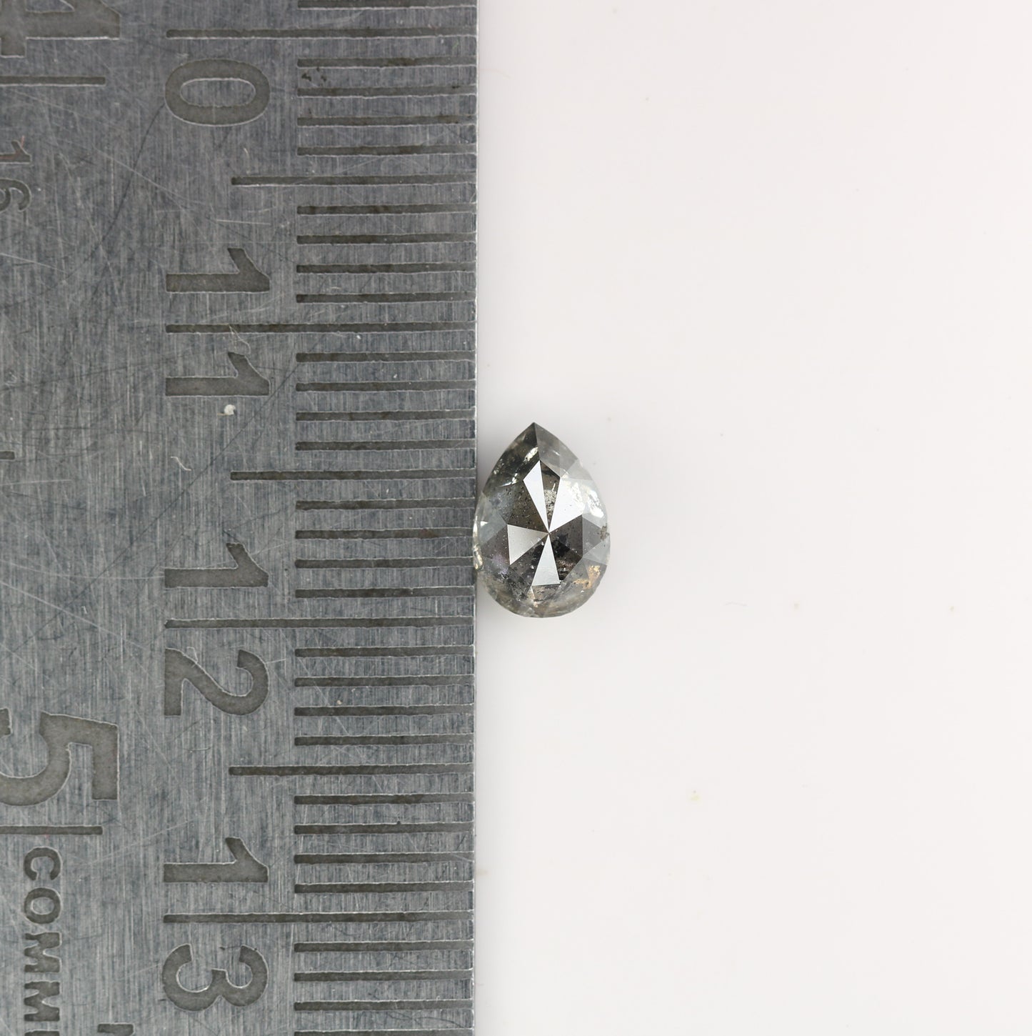 0.67 CT Natural Grey Galaxy Pear Shape Salt and Pepper Diamond for Her - Unique Gemstone for Custom Jewelry Designs - JayKrishna Diamond