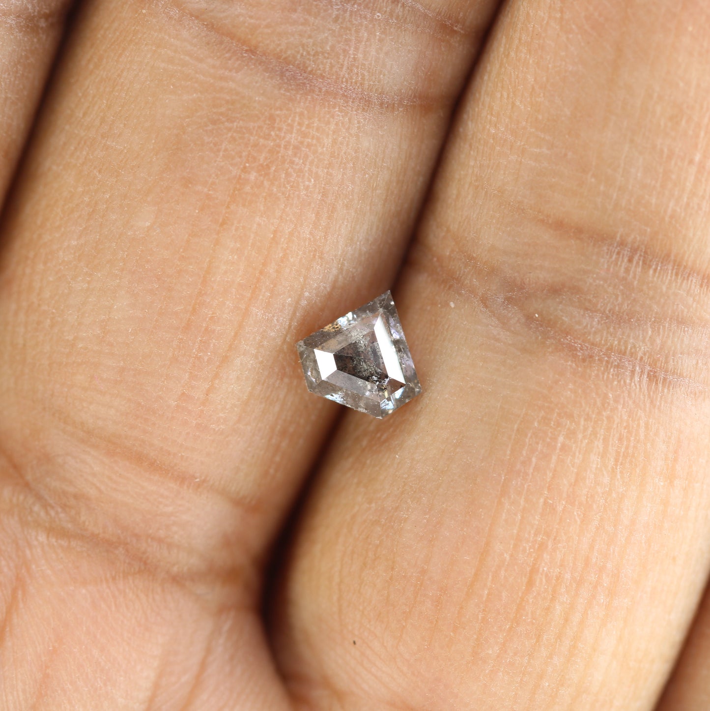 0.75 CT Natural Grey Galaxy Geometric Diamond Shape Salt And Pepper Diamond For Her - JayKrishna Diamond