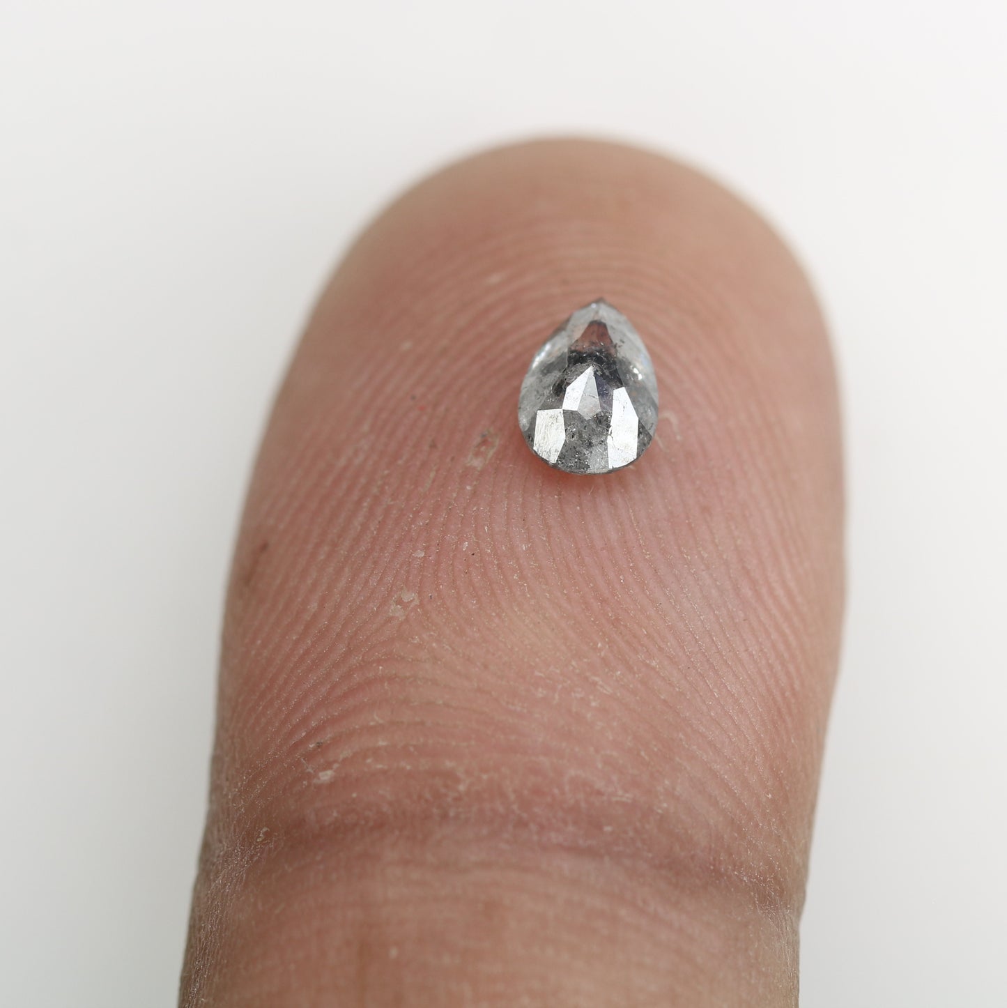 0.44 CT Natural Grey Galaxy Pear Shape Salt and Pepper Diamond for Her and Custom Jewelry Design - JayKrishna Diamond