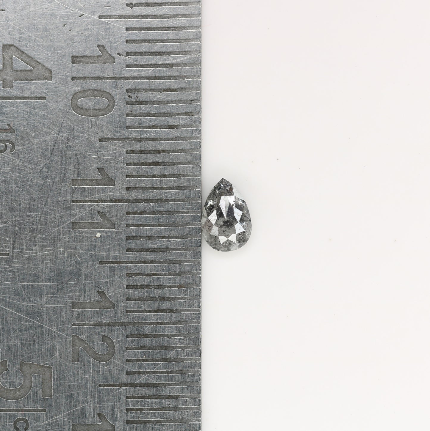 0.44 CT Natural Grey Galaxy Pear Shape Salt and Pepper Diamond for Her and Custom Jewelry Design - JayKrishna Diamond