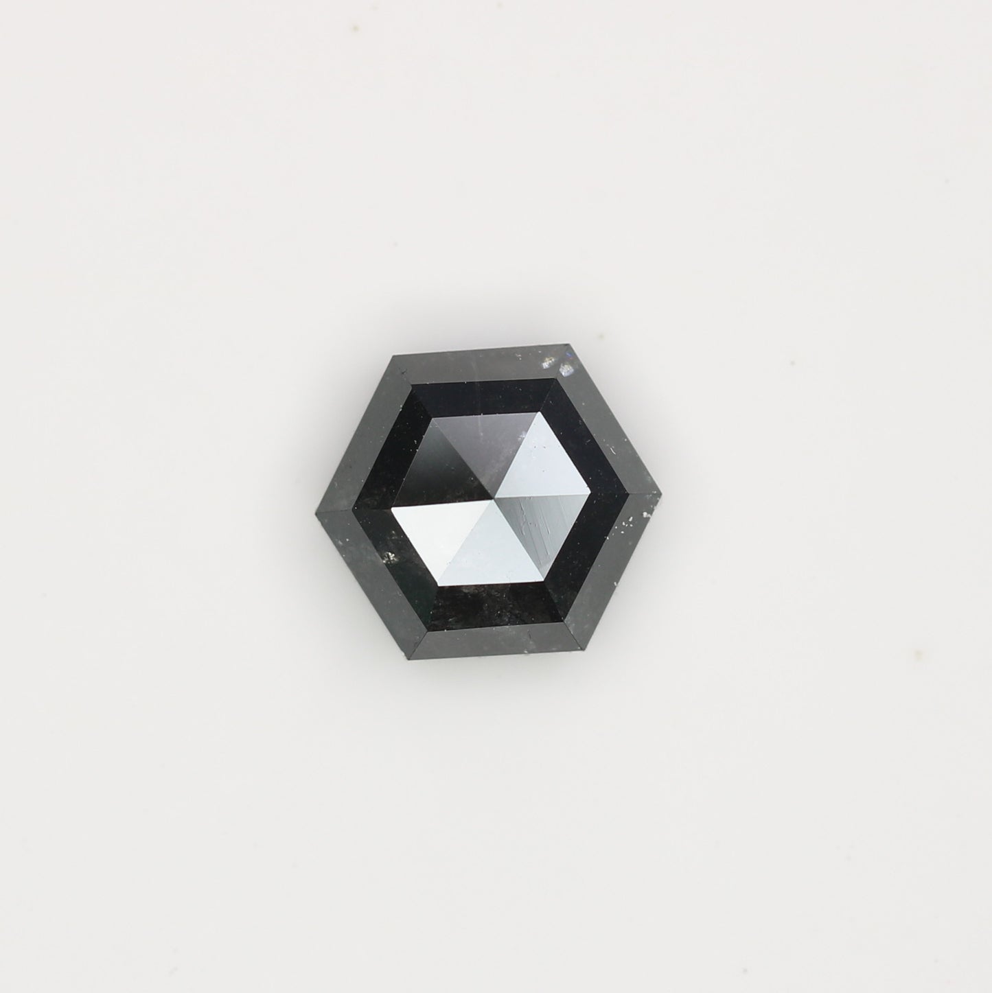 1.29 CT Natural Grey Galaxy Hexagon Shape Salt And Pepper Diamond For Her - JayKrishna Diamond