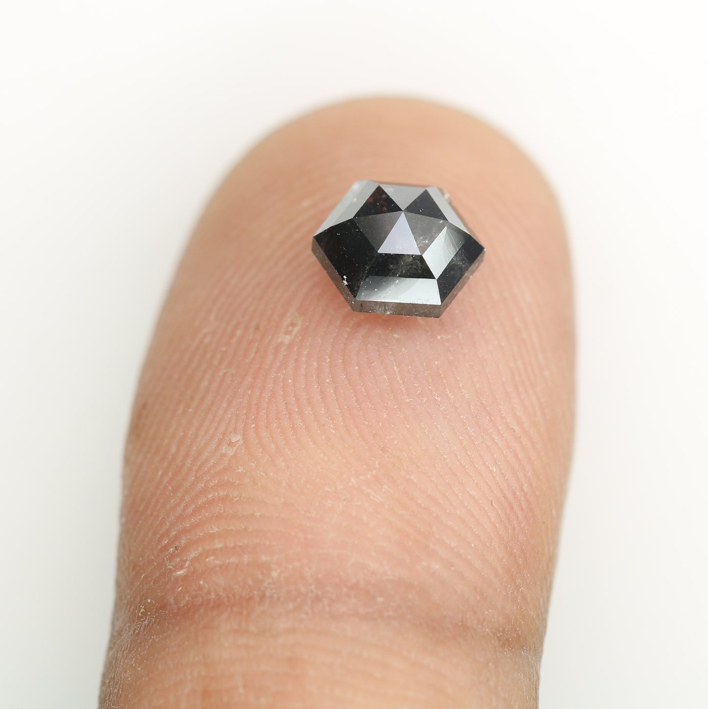 1.29 CT Natural Grey Galaxy Hexagon Shape Salt And Pepper Diamond For Her - JayKrishna Diamond
