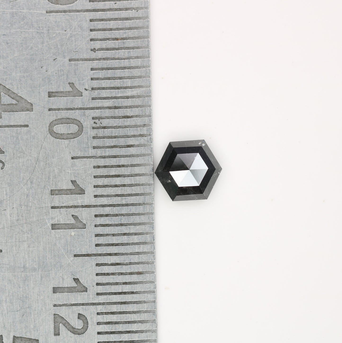 1.29 CT Natural Grey Galaxy Hexagon Shape Salt And Pepper Diamond For Her - JayKrishna Diamond