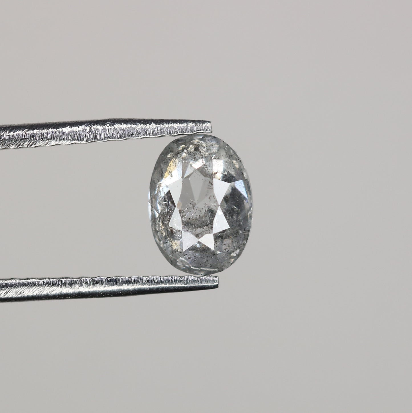 0.68 CT Natural Grey Galaxy Oval Shape Salt And Pepper Diamond For Her - JayKrishna Diamond