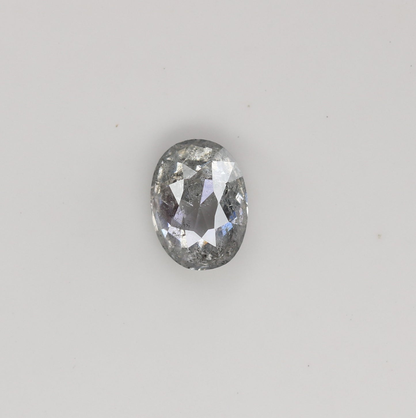 0.68 CT Natural Grey Galaxy Oval Shape Salt And Pepper Diamond For Her - JayKrishna Diamond