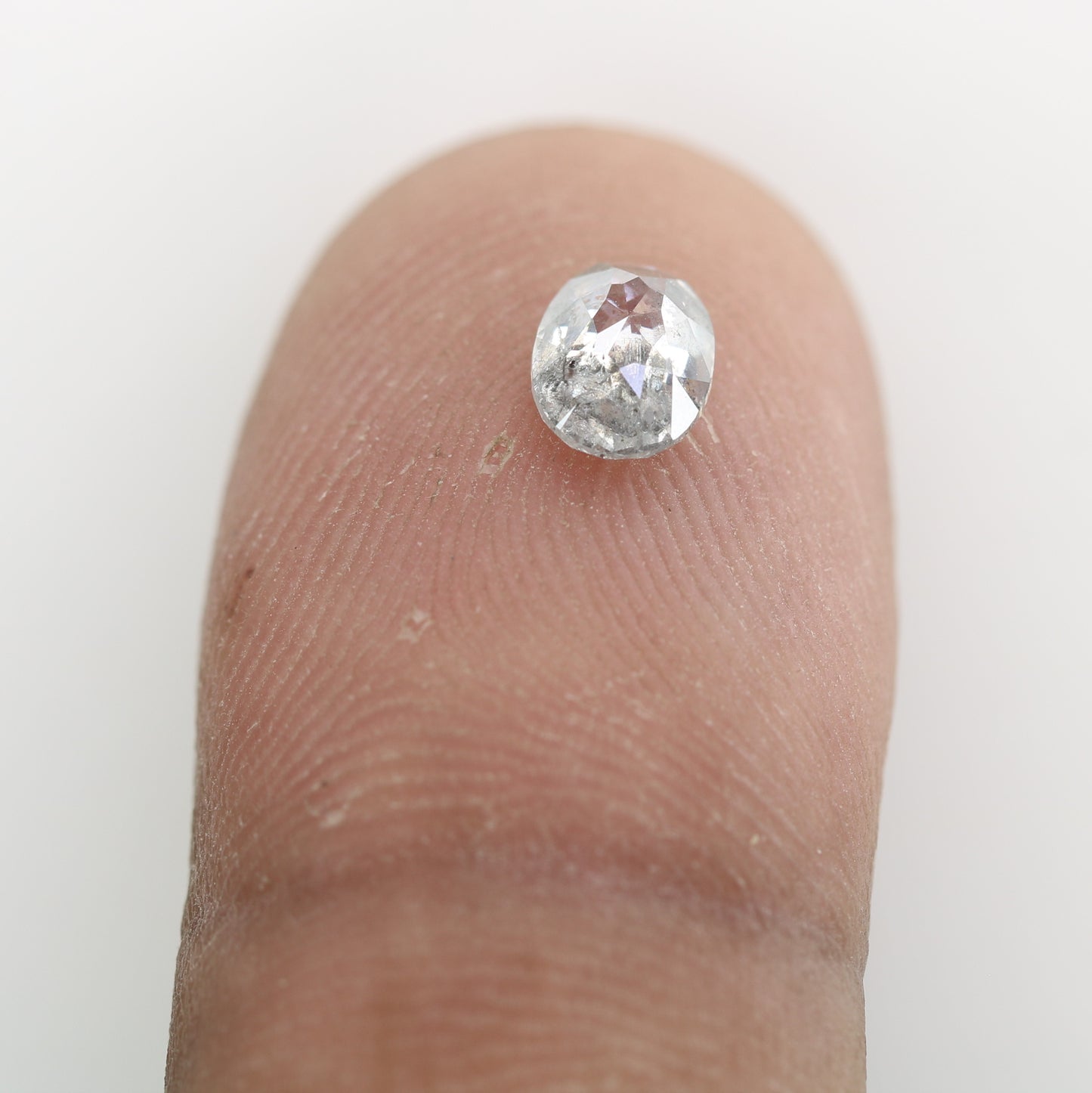 0.68 CT Natural Grey Galaxy Oval Shape Salt And Pepper Diamond For Her - JayKrishna Diamond
