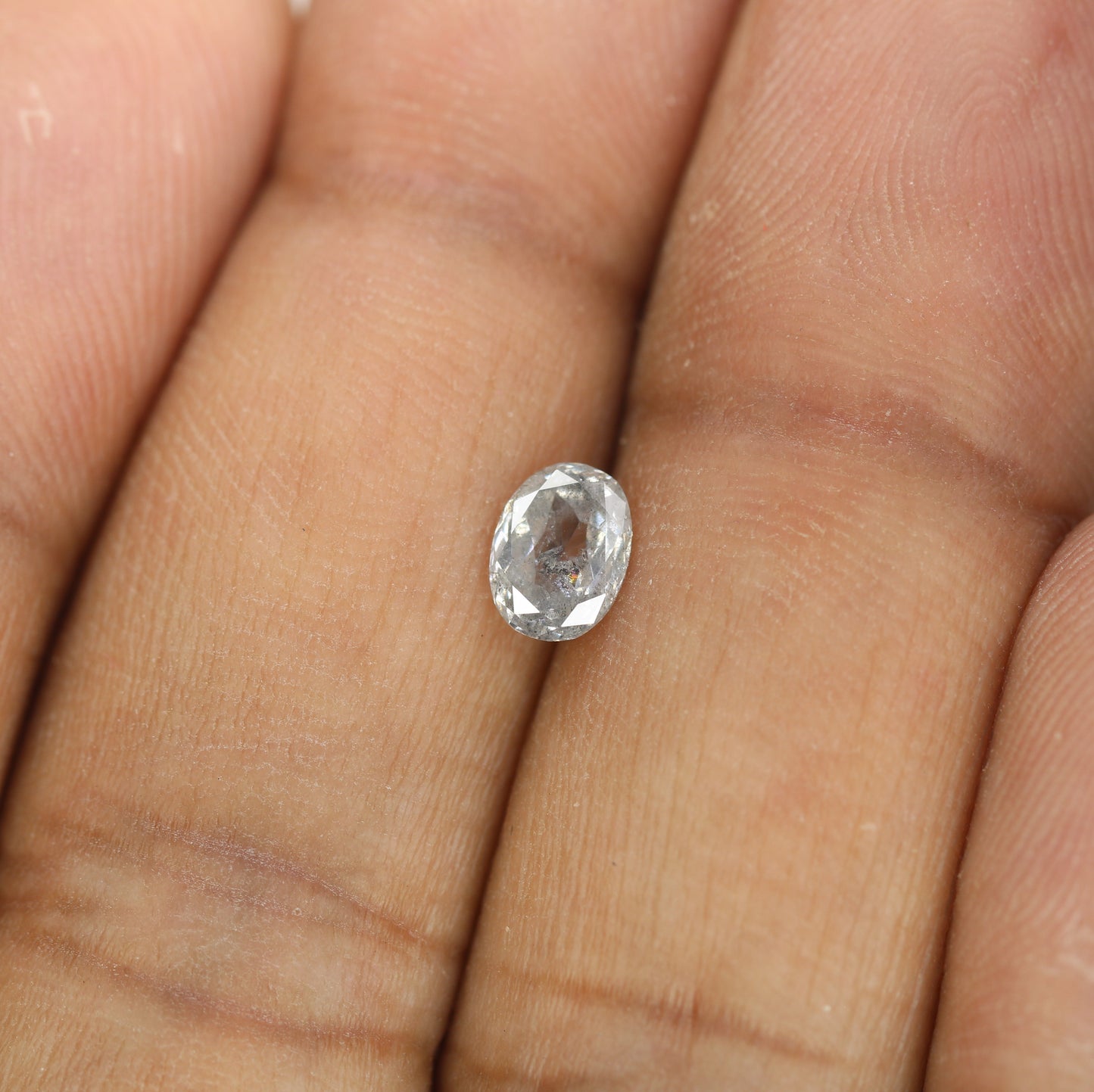 0.68 CT Natural Grey Galaxy Oval Shape Salt And Pepper Diamond For Her - JayKrishna Diamond