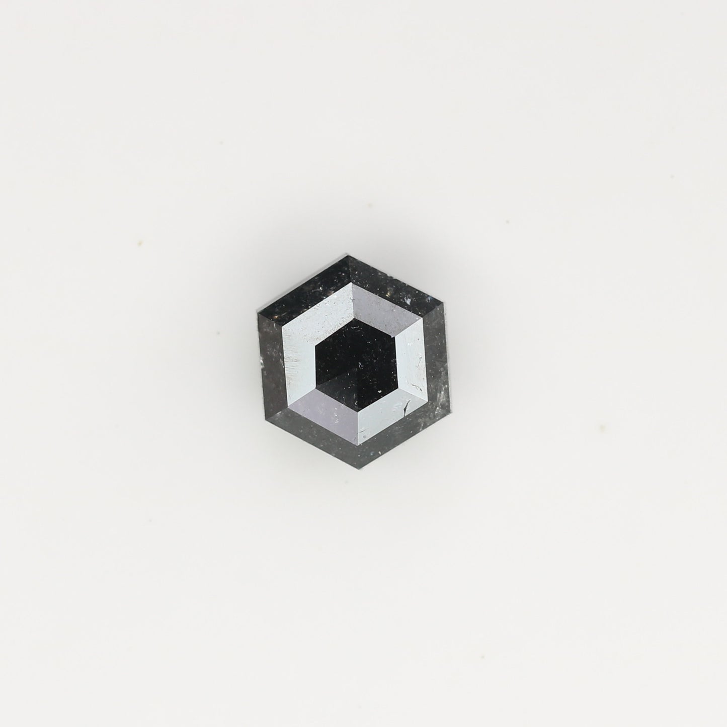 0.88 CT Natural Grey Galaxy Hexagon Shape Salt And Pepper Diamond For Her - JayKrishna Diamond
