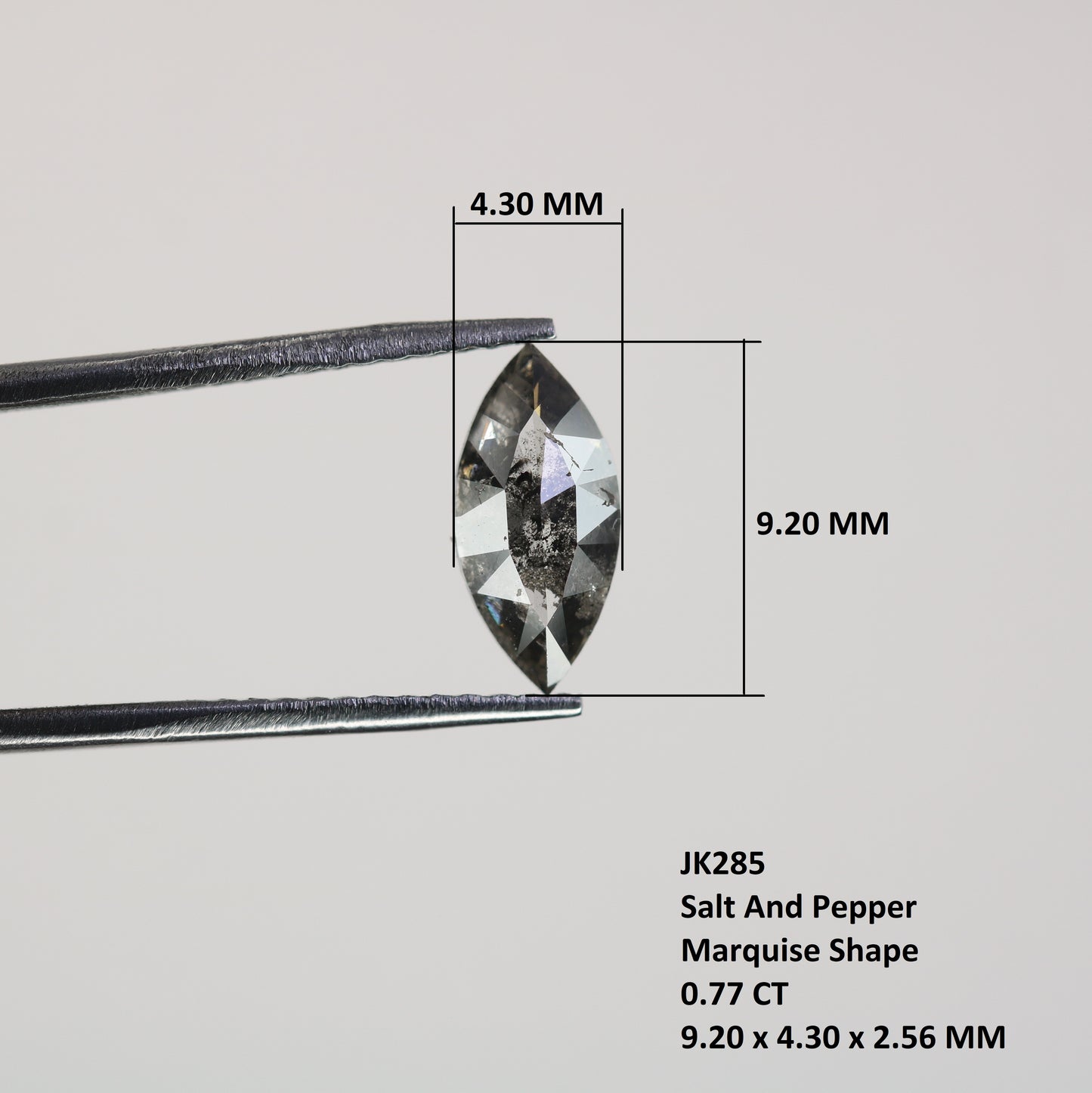 0.77 CT Natural Grey Galaxy Marquise Shape Salt And Pepper Diamond For Her - JayKrishna Diamond