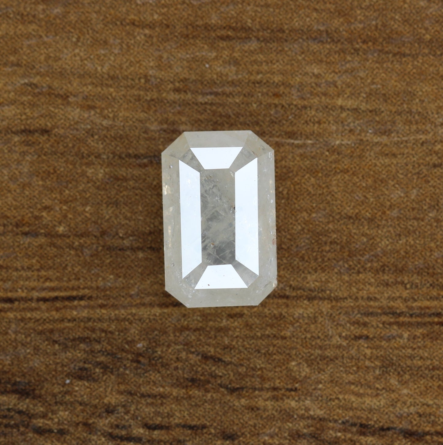 2.12 CT Natural White Peach Emerald Shape Rustic Diamond For Her - JayKrishna Diamond