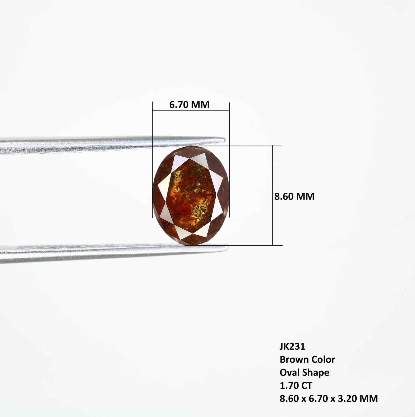 1.70 CT Brown Oval Shape Loose Diamond For Engagement Ring - JayKrishna Diamond