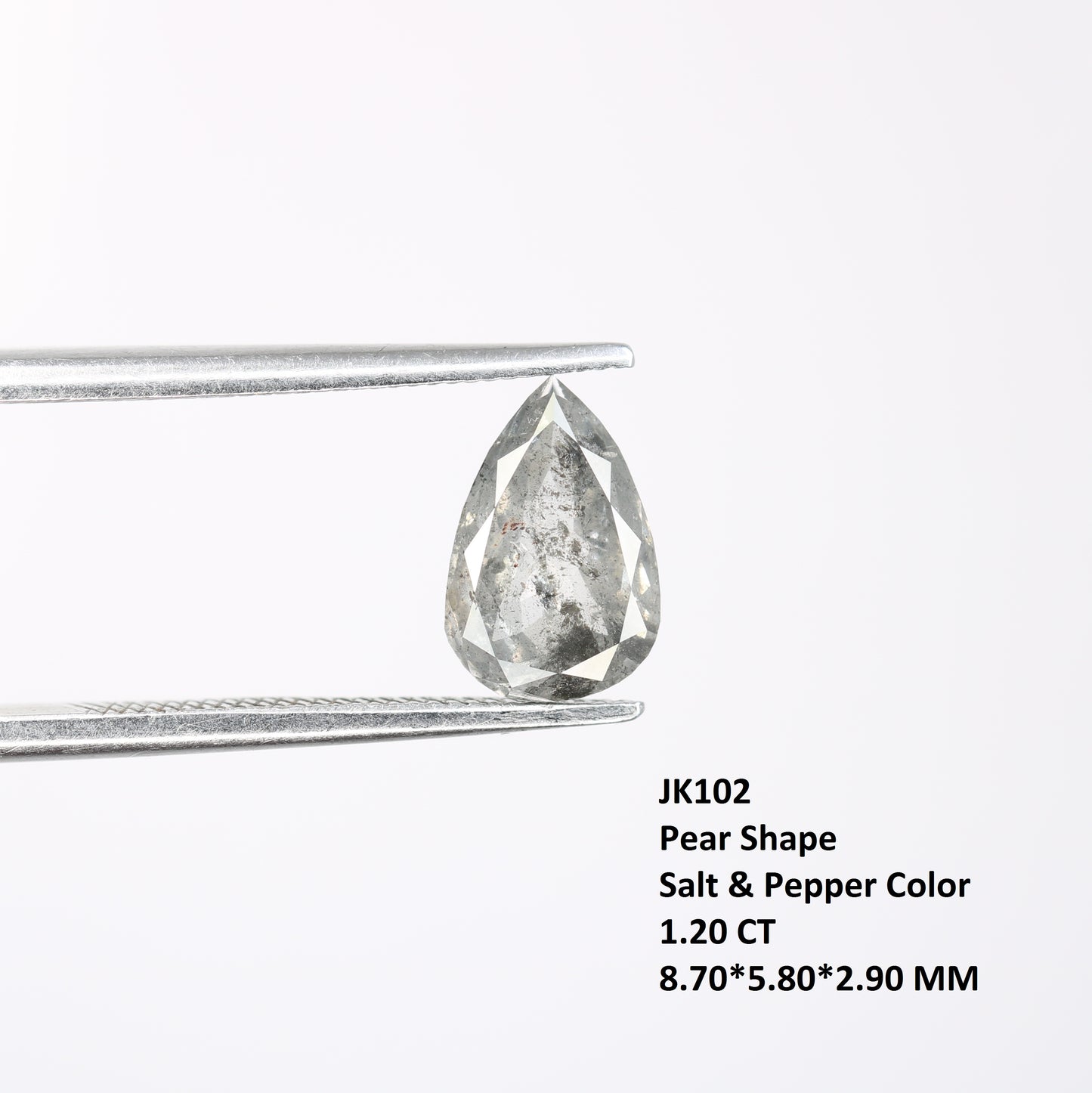 1.2 CT Pear Shape Salt And Pepper Diamond For Wedding Jewelry | Gift For Sister | Gift For Girl Friend - JayKrishna Diamond